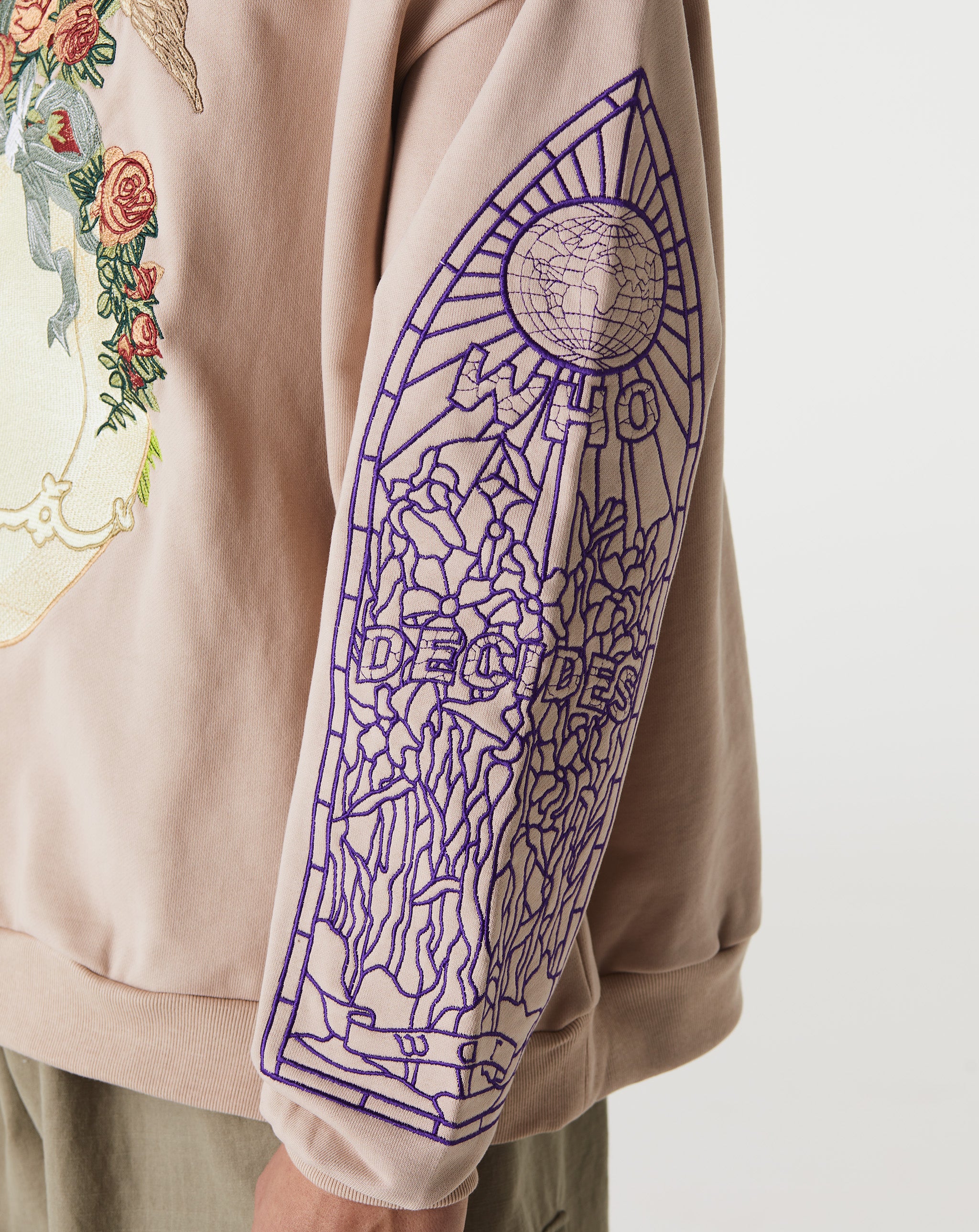 Darning Side Embroidery Denim Gift Crewneck  - Cheap Urlfreeze Jordan outlet