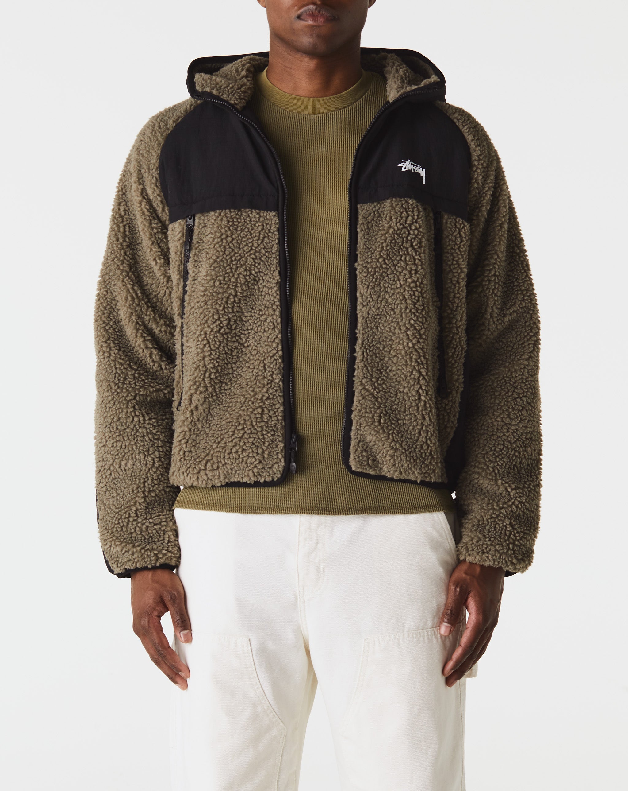 Stüssy Sherpa Paneled Hooded Jacket  - Cheap 127-0 Jordan outlet