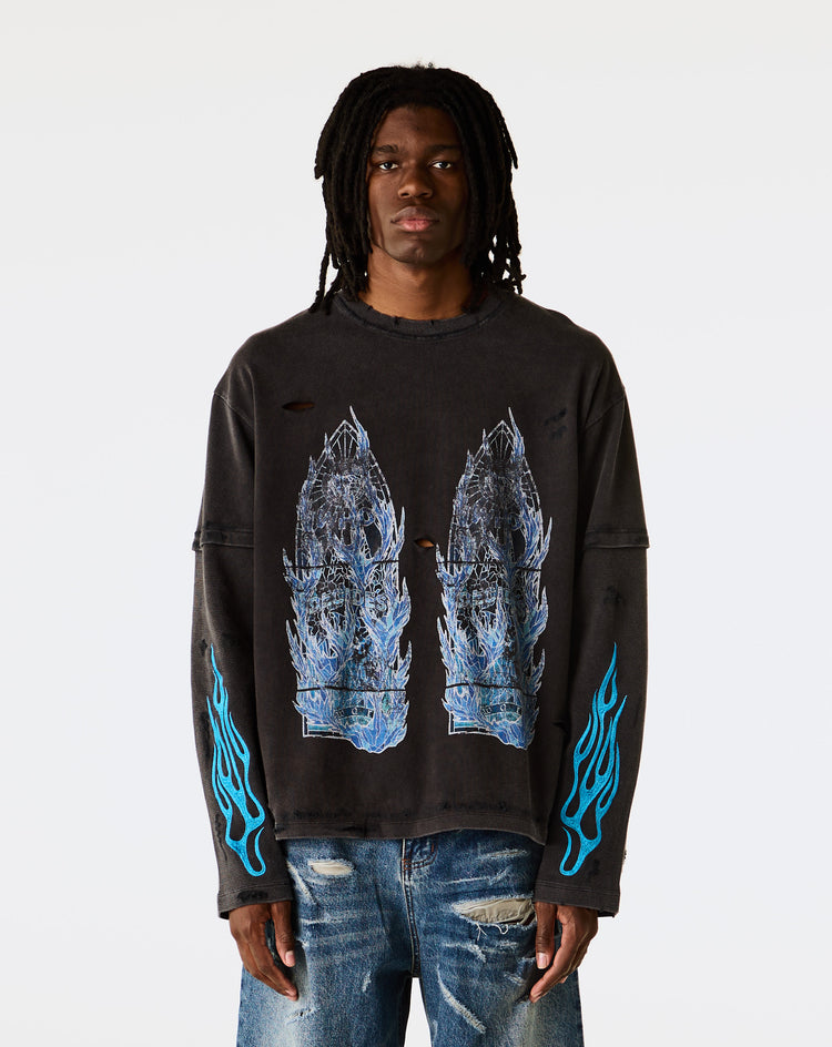 Who Decides War Flame Glass Double T-Shirt - XHIBITION