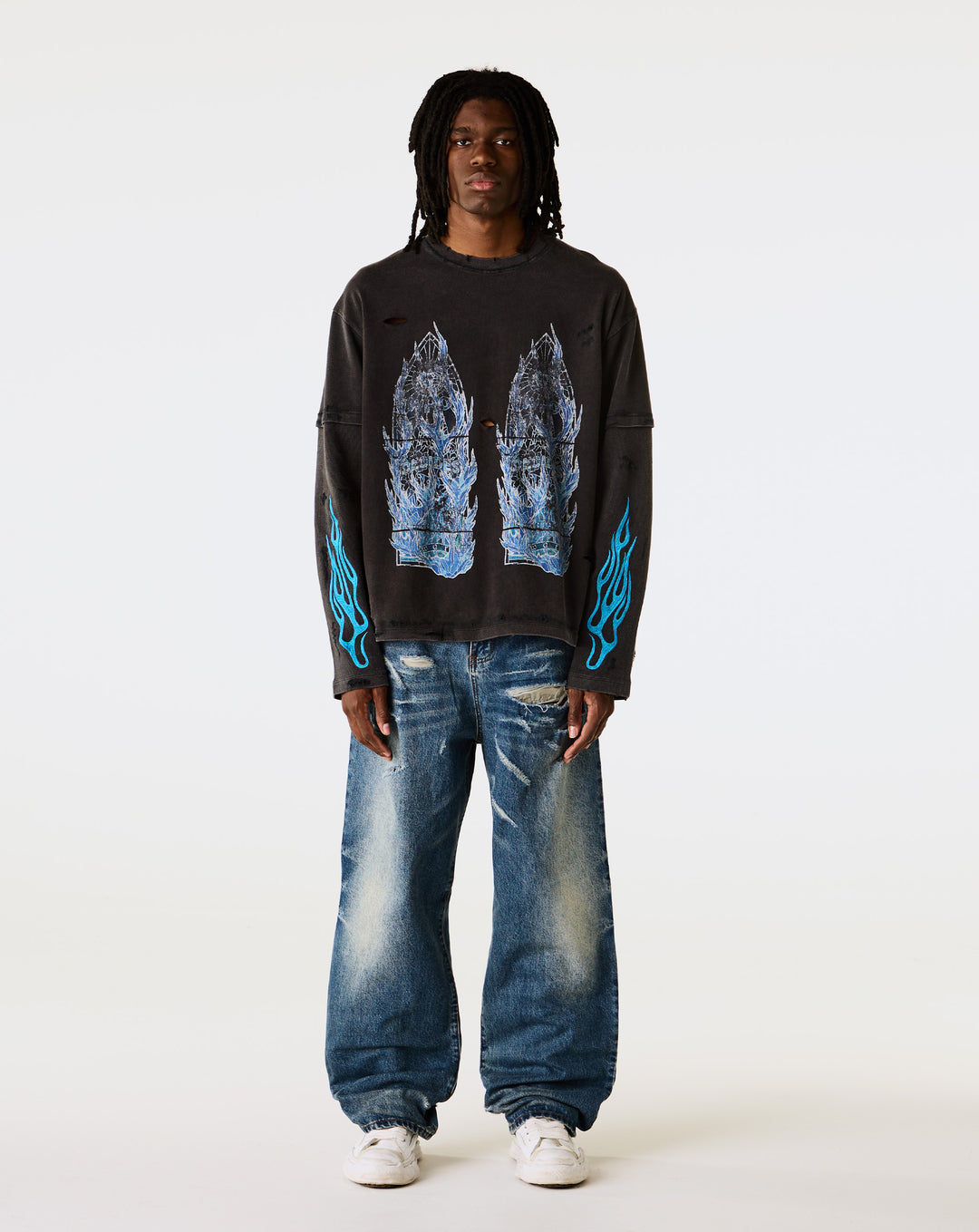 Who Decides War Flame Glass Double T-Shirt - XHIBITION