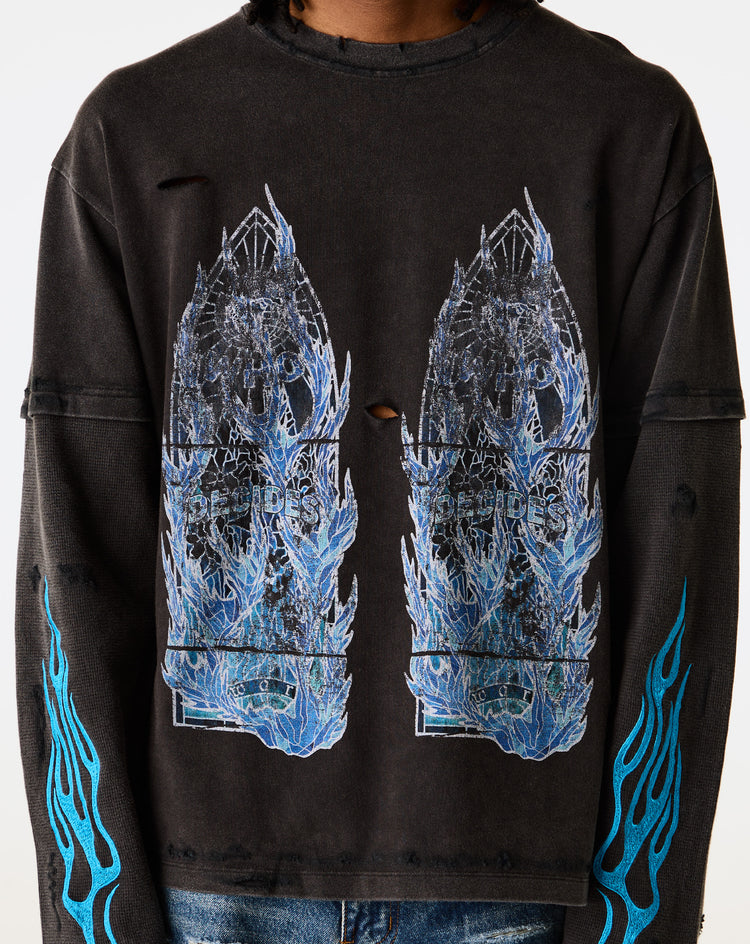 Who Decides War Flame Glass Double T-Shirt - XHIBITION
