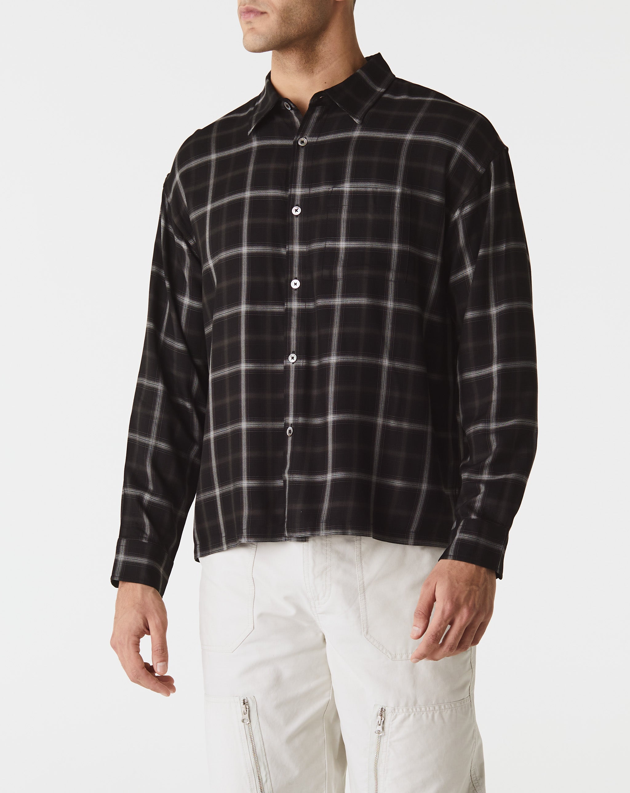 STUSSY shadow rayon plaid shirt