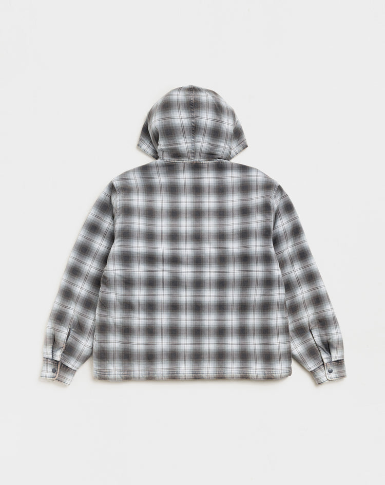Stüssy Zip Hooded Plaid Shirt Jacket - XHIBITION