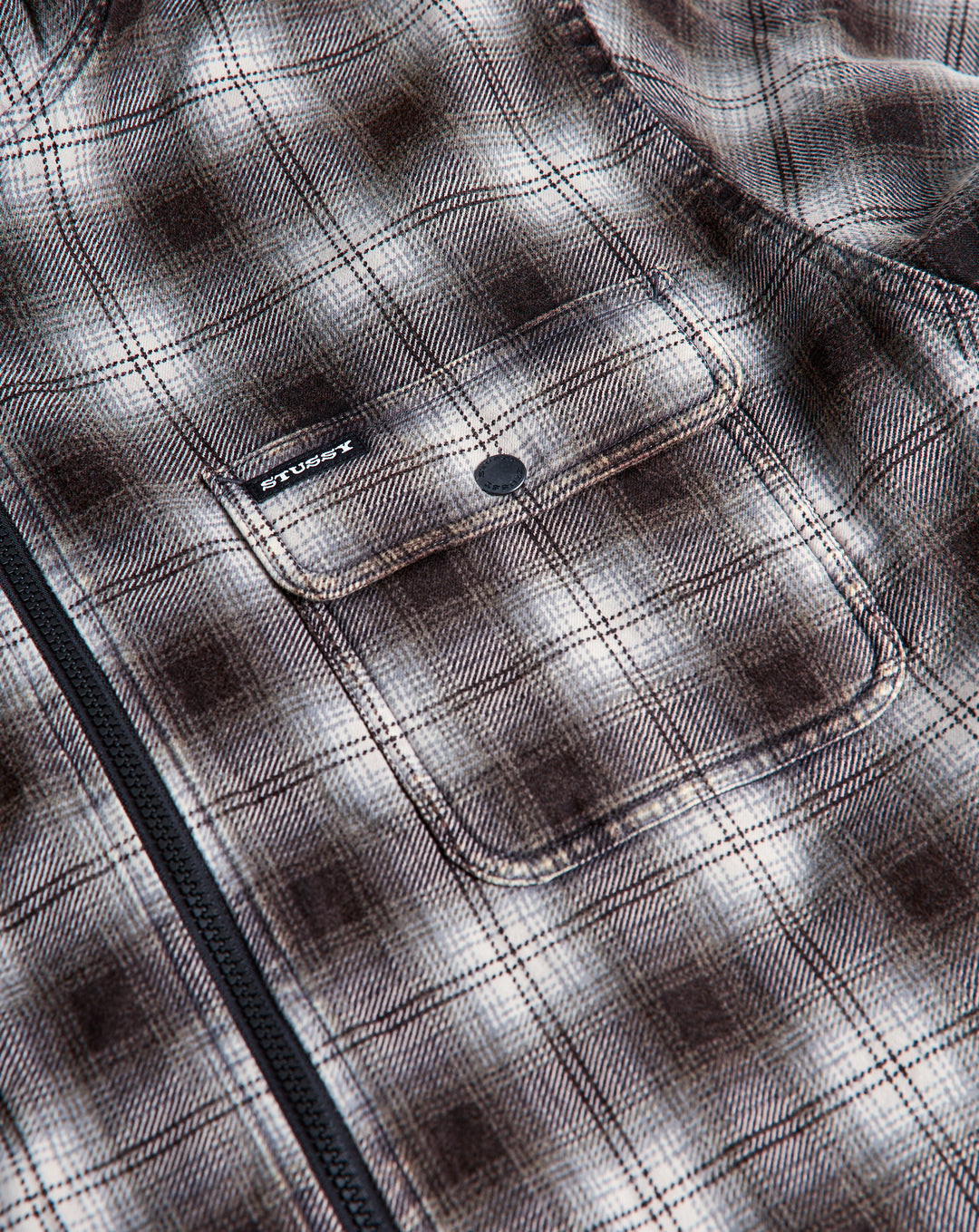 Stüssy Zip Hooded Plaid Shirt Jacket - XHIBITION