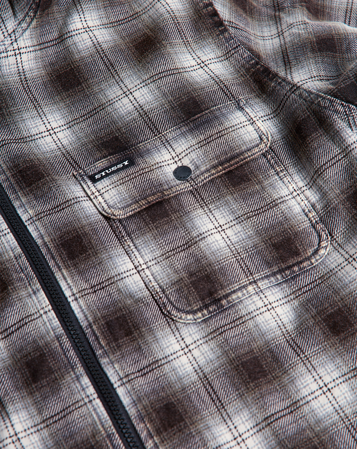 Stüssy Zip Hooded Plaid Shirt Jacket - XHIBITION