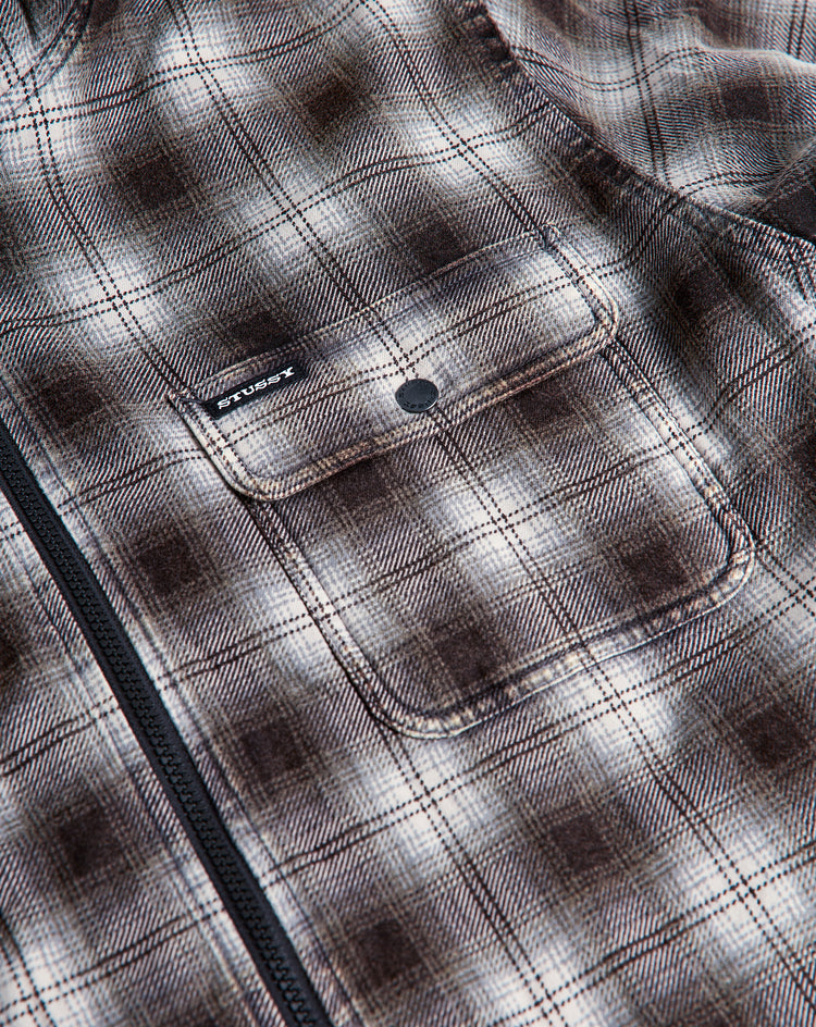 Stüssy Zip Hooded Plaid Shirt Jacket - XHIBITION