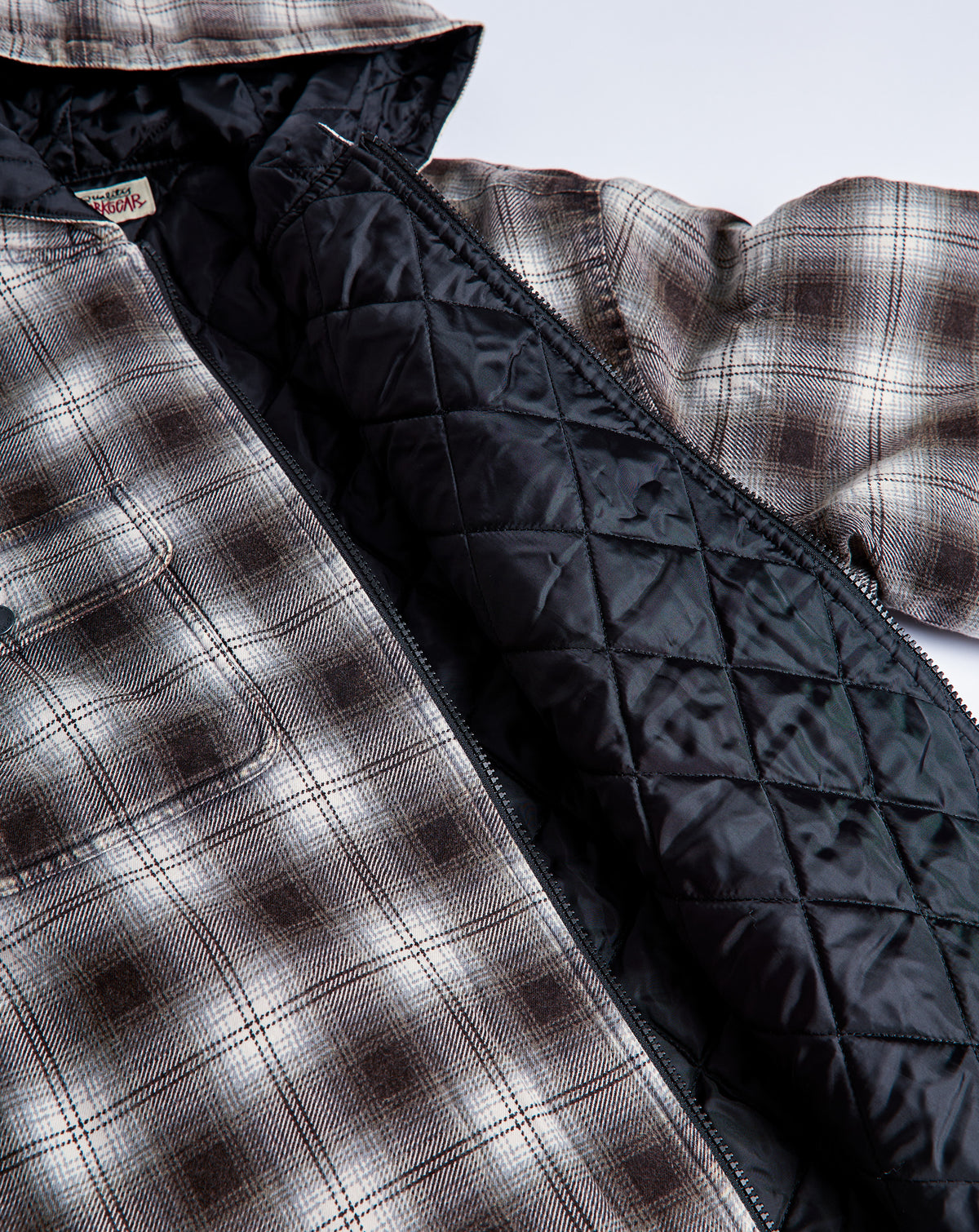 Stüssy Zip Hooded Plaid Shirt Jacket - XHIBITION