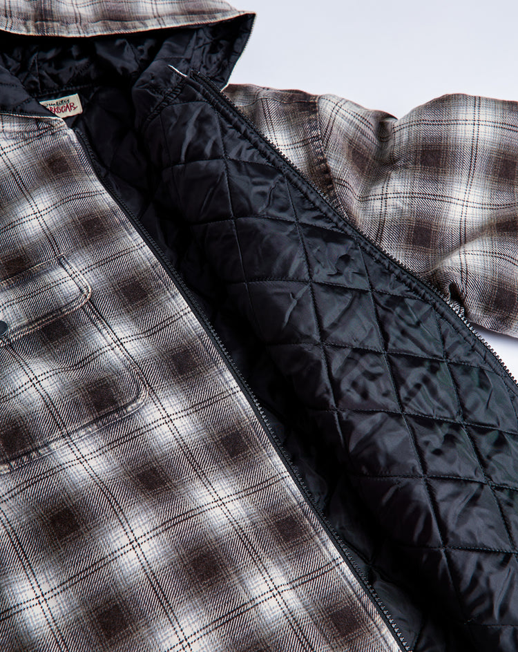 Stüssy Zip Hooded Plaid Shirt Jacket - XHIBITION