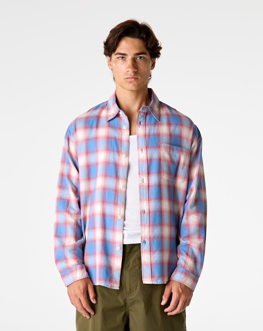 Beach Ombre Plaid Shirt