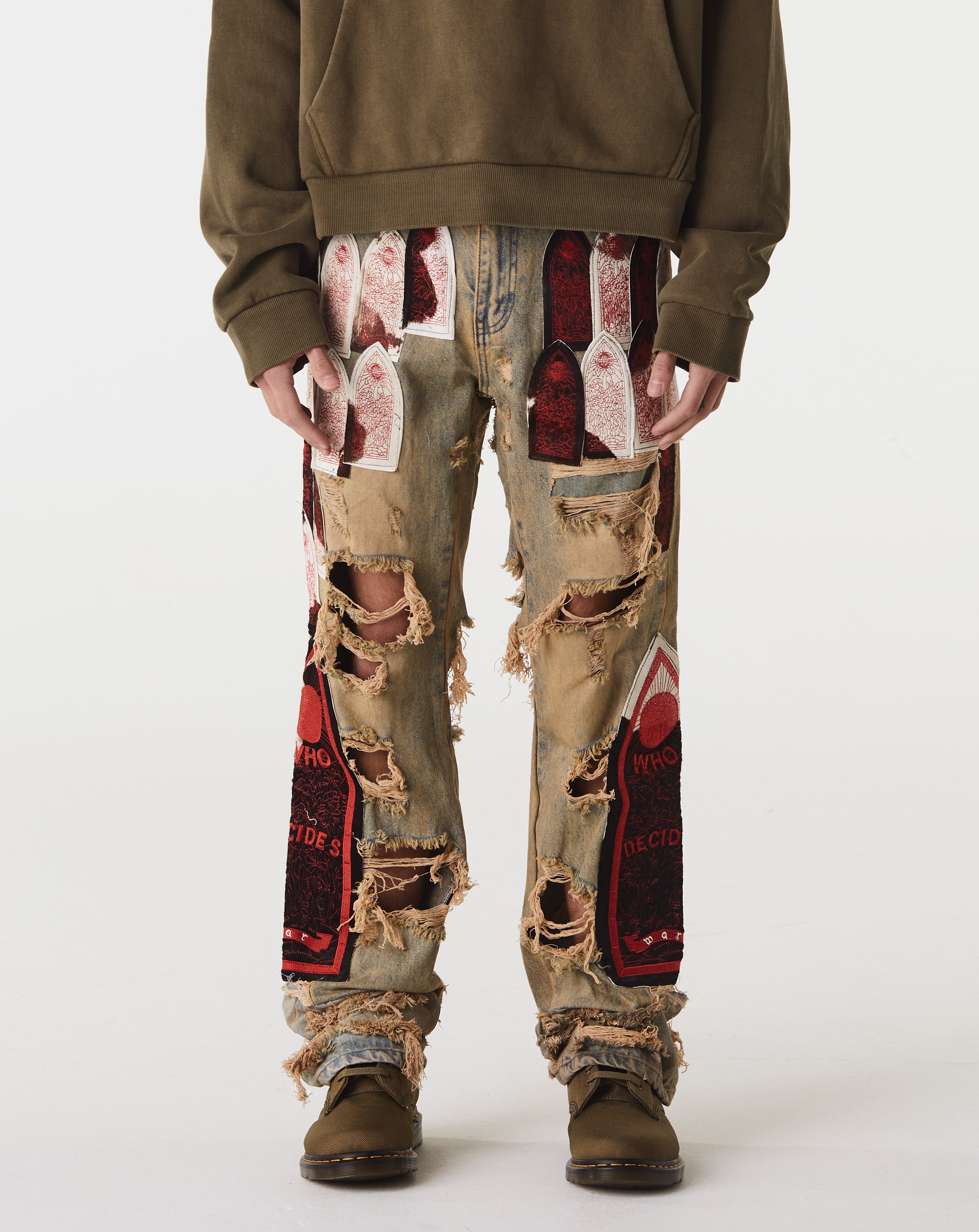 Embroidered patches throughout Sangre Patch Denim  - Cheap Urlfreeze Jordan outlet