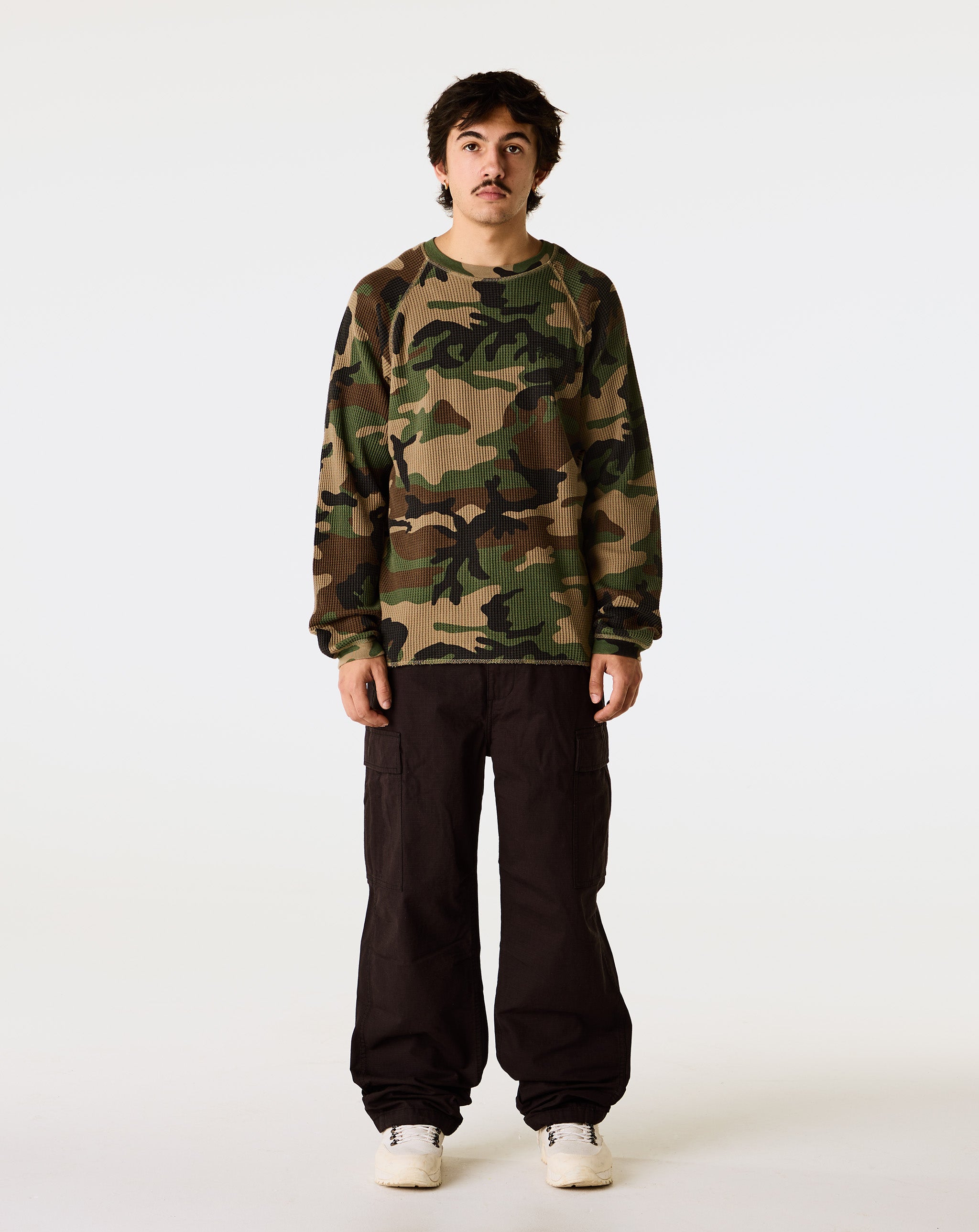 Stüssy - Basic Stock Raglan Thermal - Woodland Camo – Xhibition