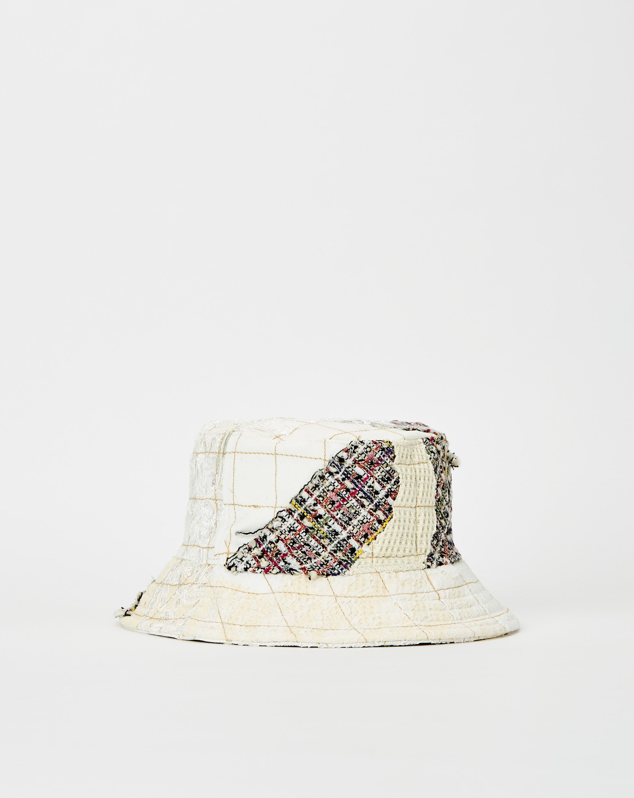 Thorn Wrapped Grid Bucket Hat Tweed Patchwork Bucket Hat  - Cheap Cerbe Jordan outlet