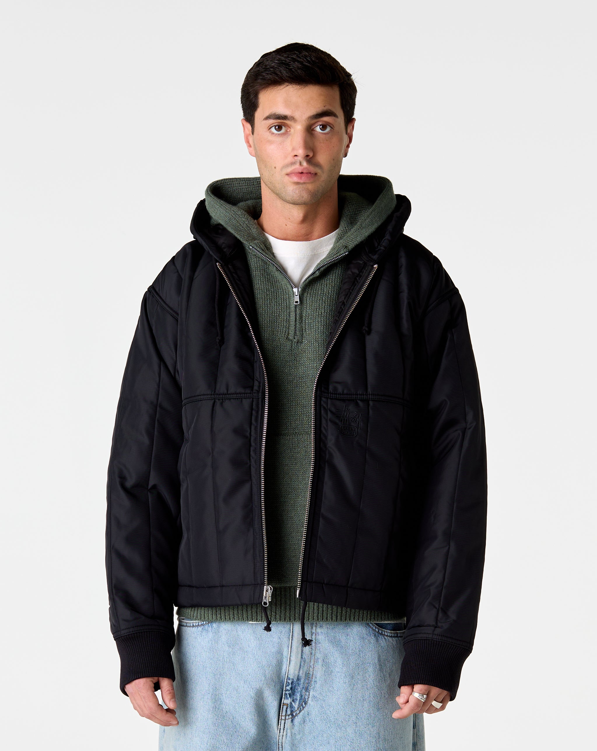 Stüssy Quilted Nylon Work Jacket - Black – Xhibition