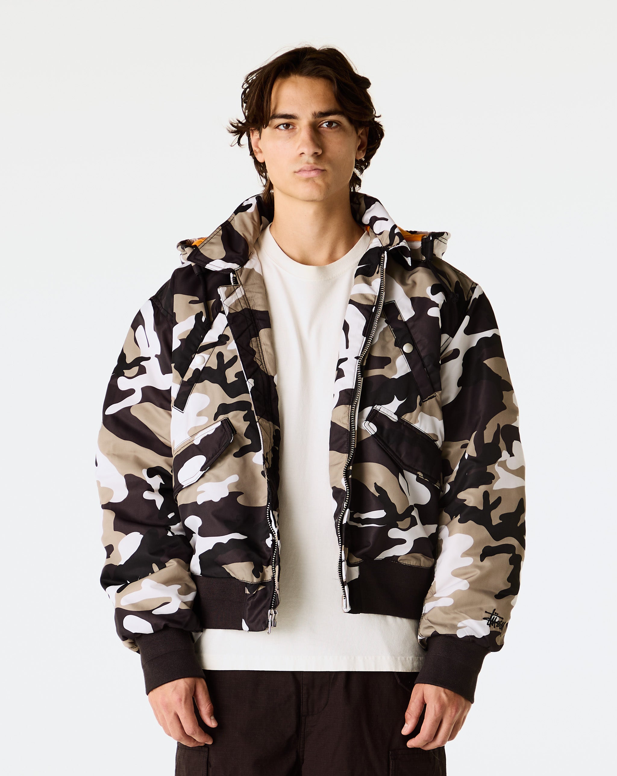 ステューシー　stussy designs bomber jacket Stüssy - Flight Bomber Jacket - Snow Camo – Xhibition
