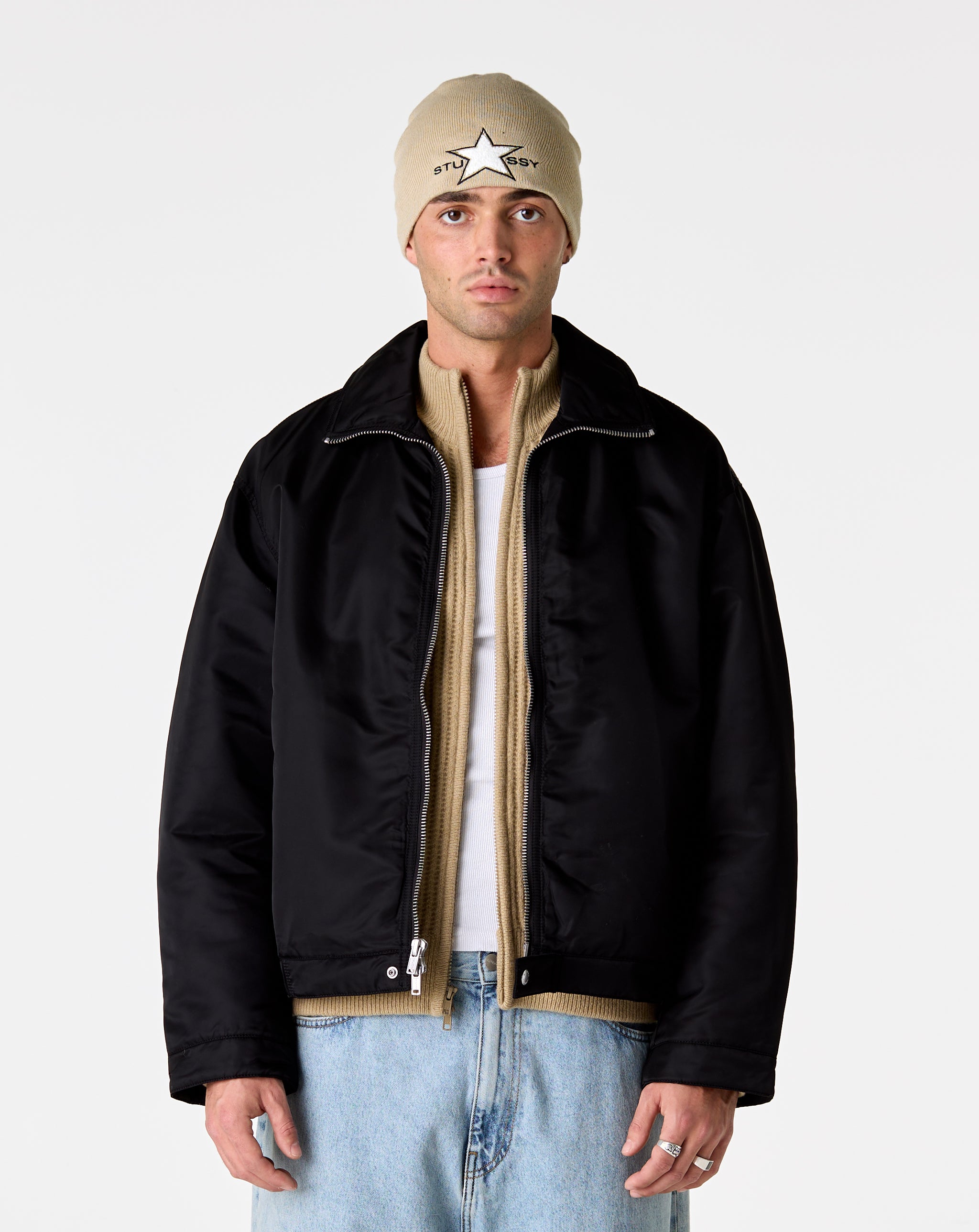 Stüssy Pile Lined Zip-Up Jacket - Black – Xhibition