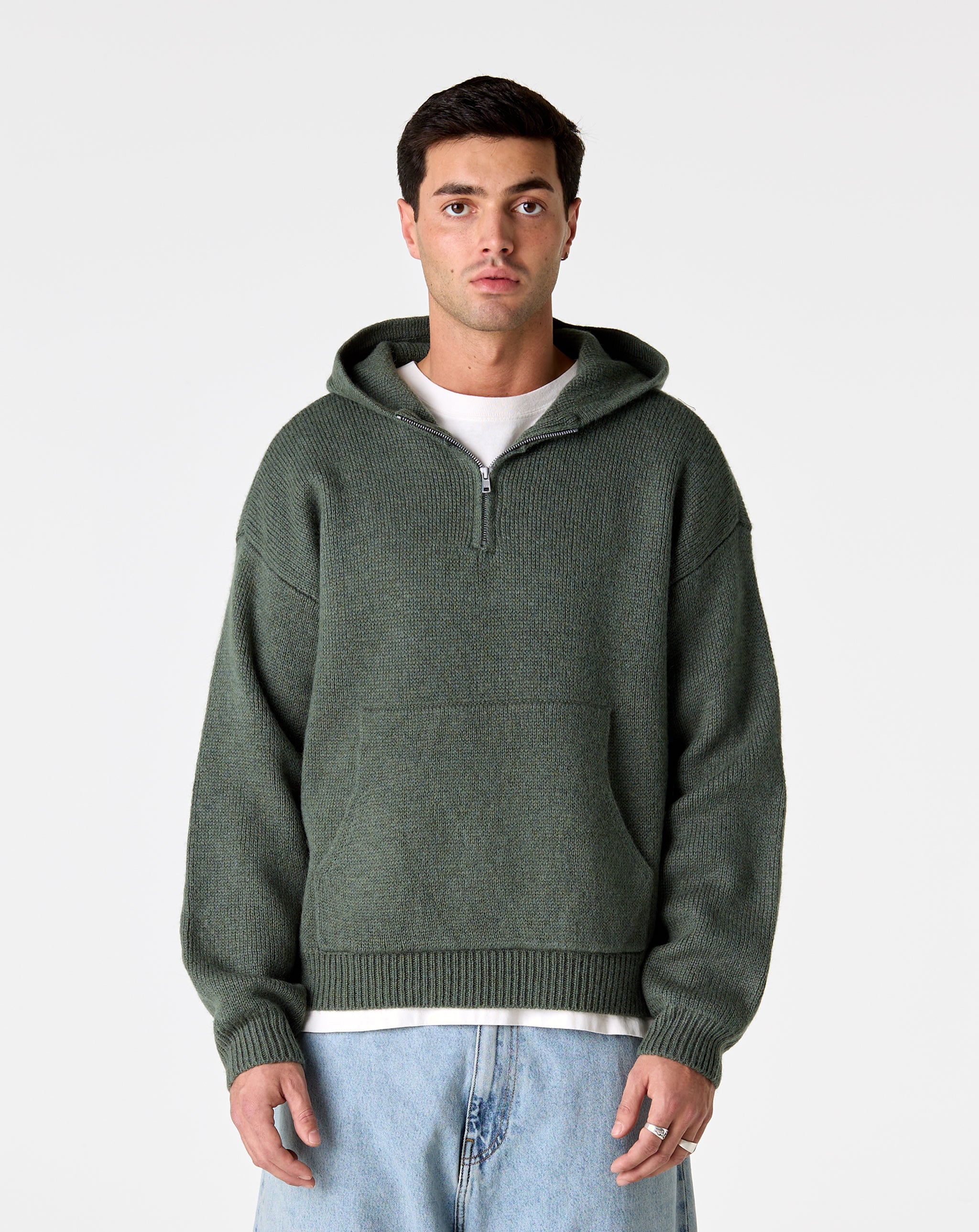 Stüssy Quarter Zip Hooded Sweater - XHIBITION