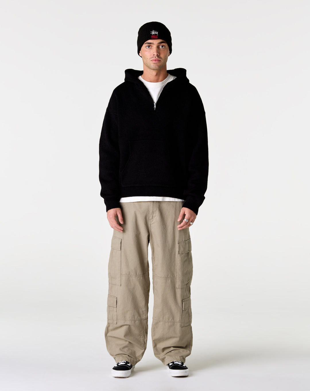 Stüssy Quarter Zip Hooded Sweater - XHIBITION