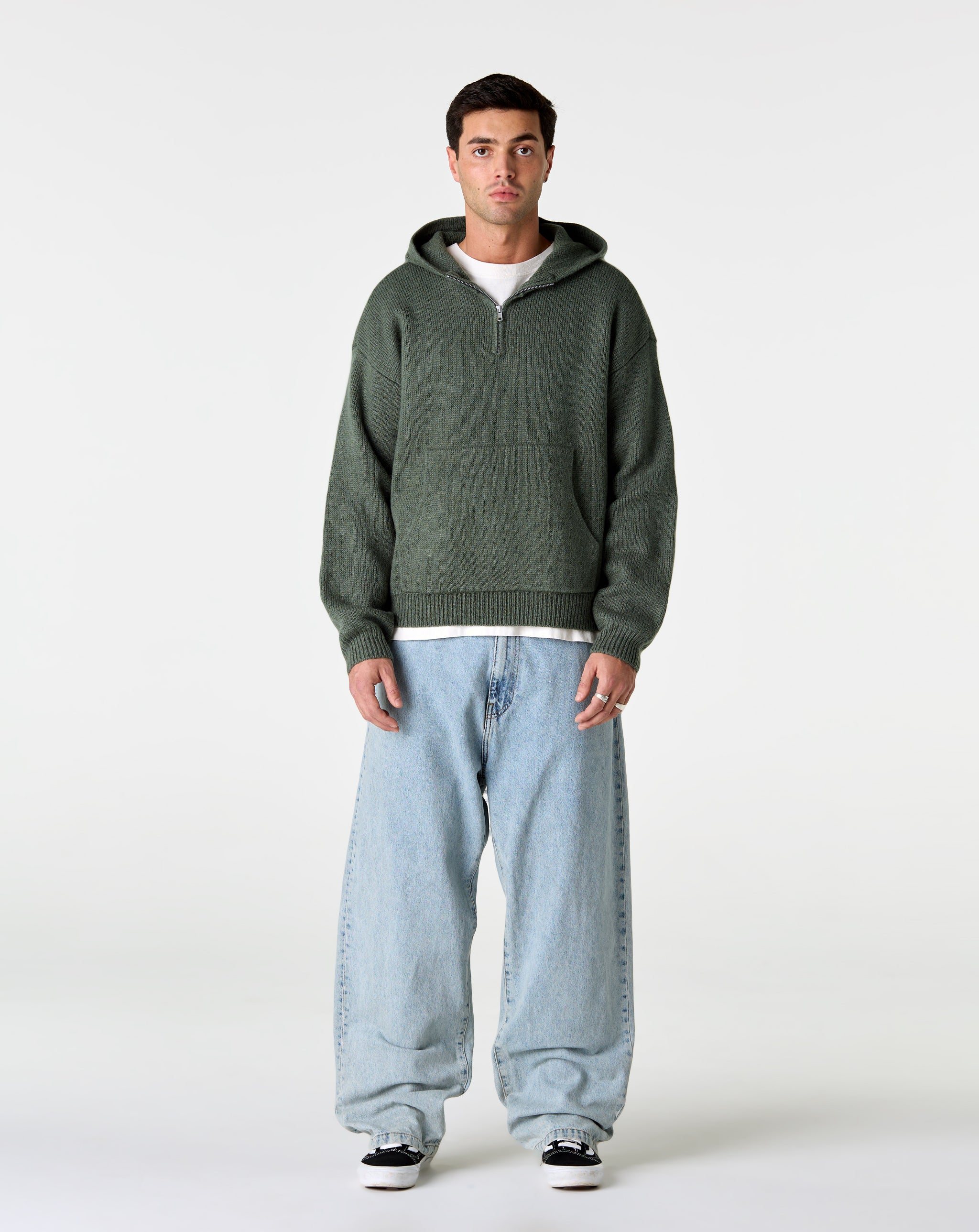 Stüssy Quarter Zip Hooded Sweater - XHIBITION