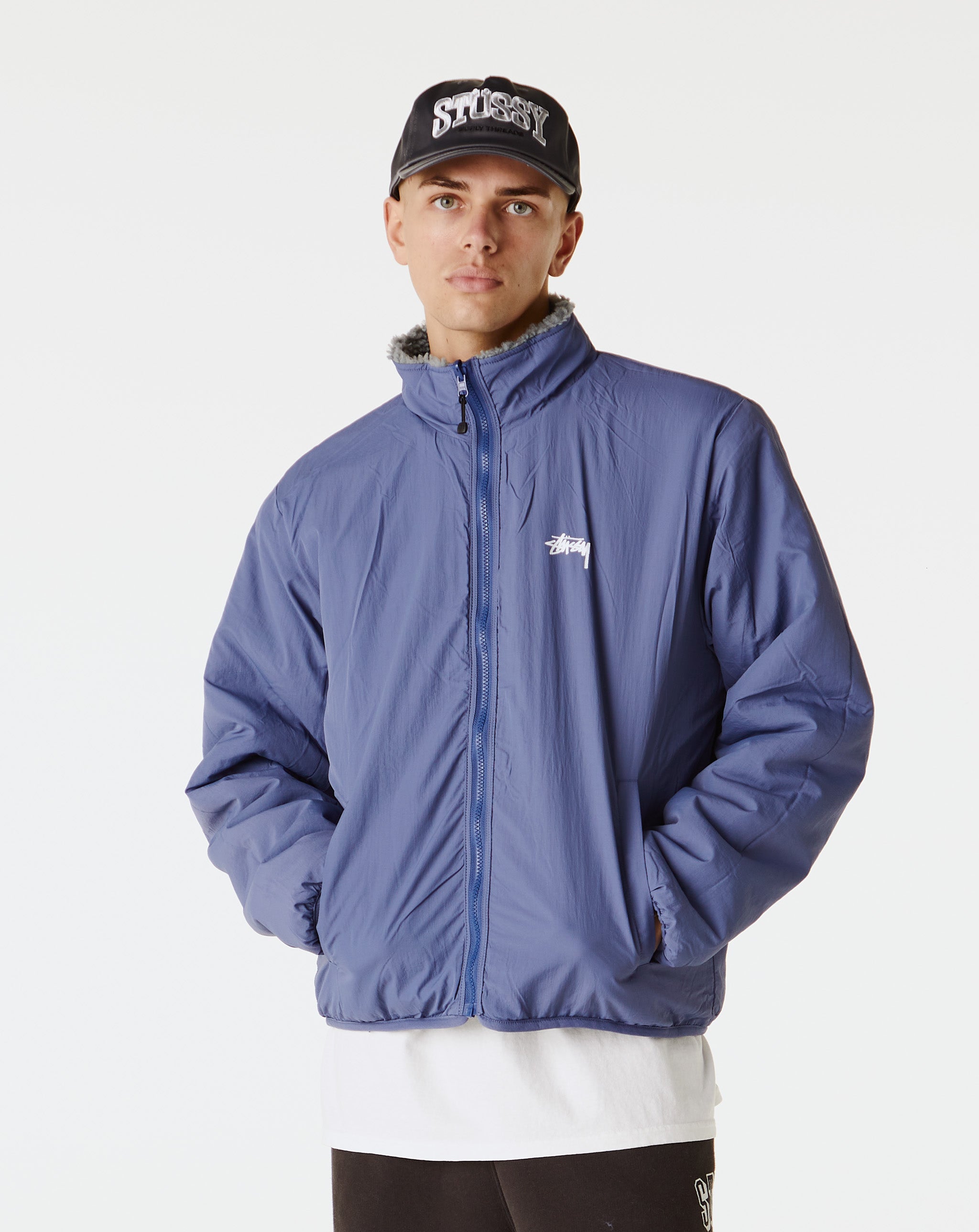 Stussy ブルー ナイロンジャケット M STUSSY ステューシー ジャケット メンズ Insulated Bing(stussy JKT