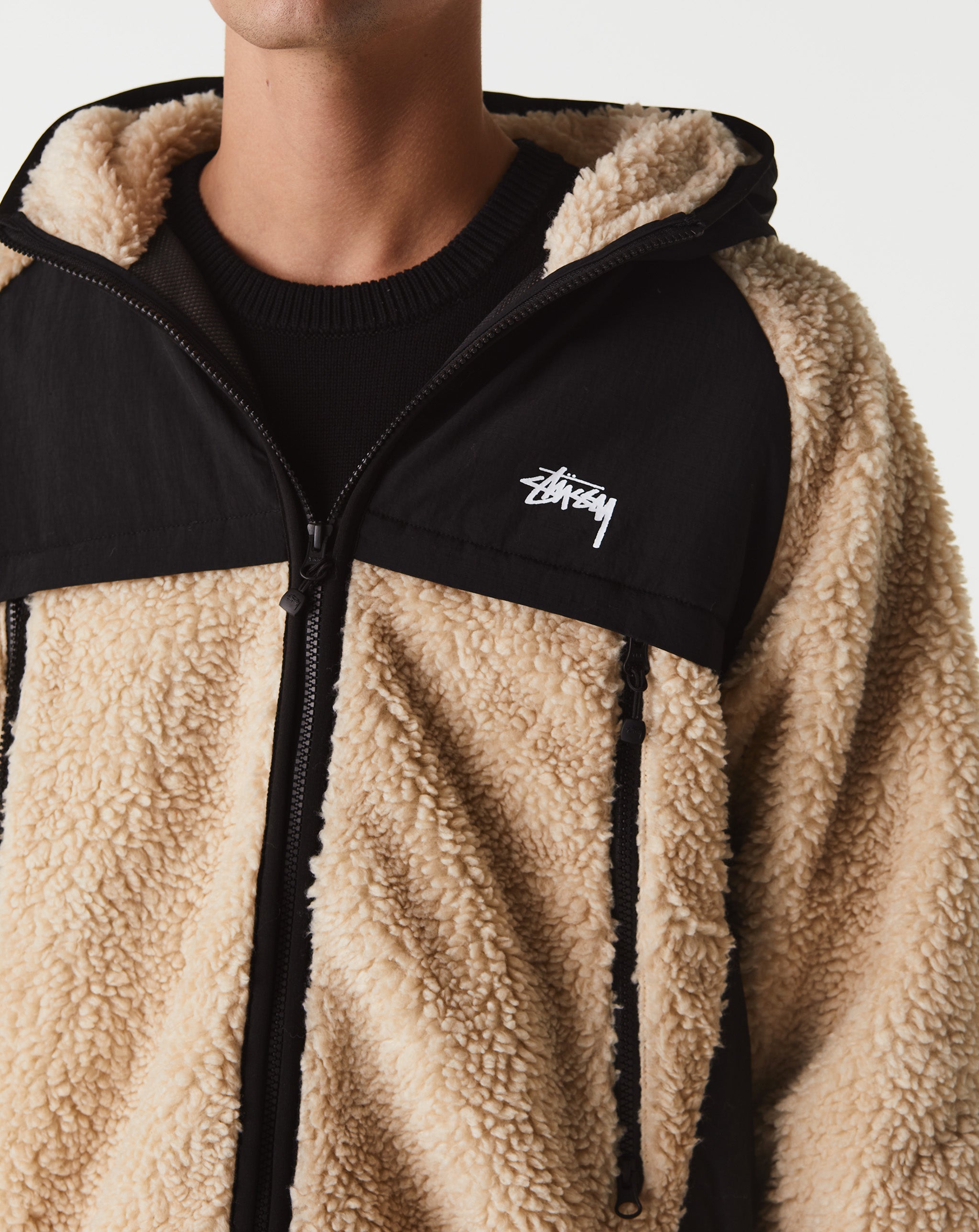 Stüssy Sherpa Paneled Hooded Jacket  - Cheap 127-0 Jordan outlet