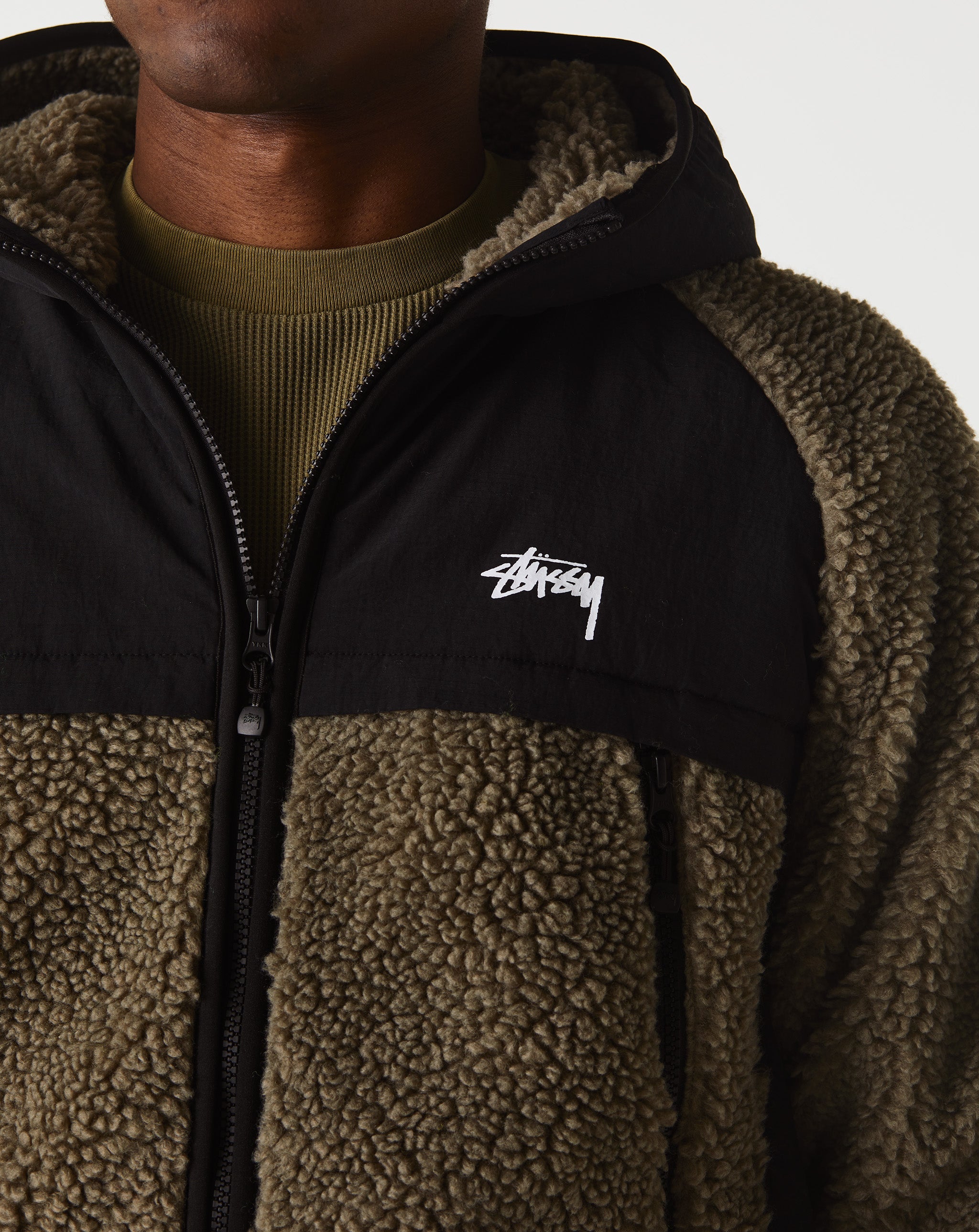 Stüssy Sherpa Paneled Hooded Jacket  - Cheap Urlfreeze Jordan outlet