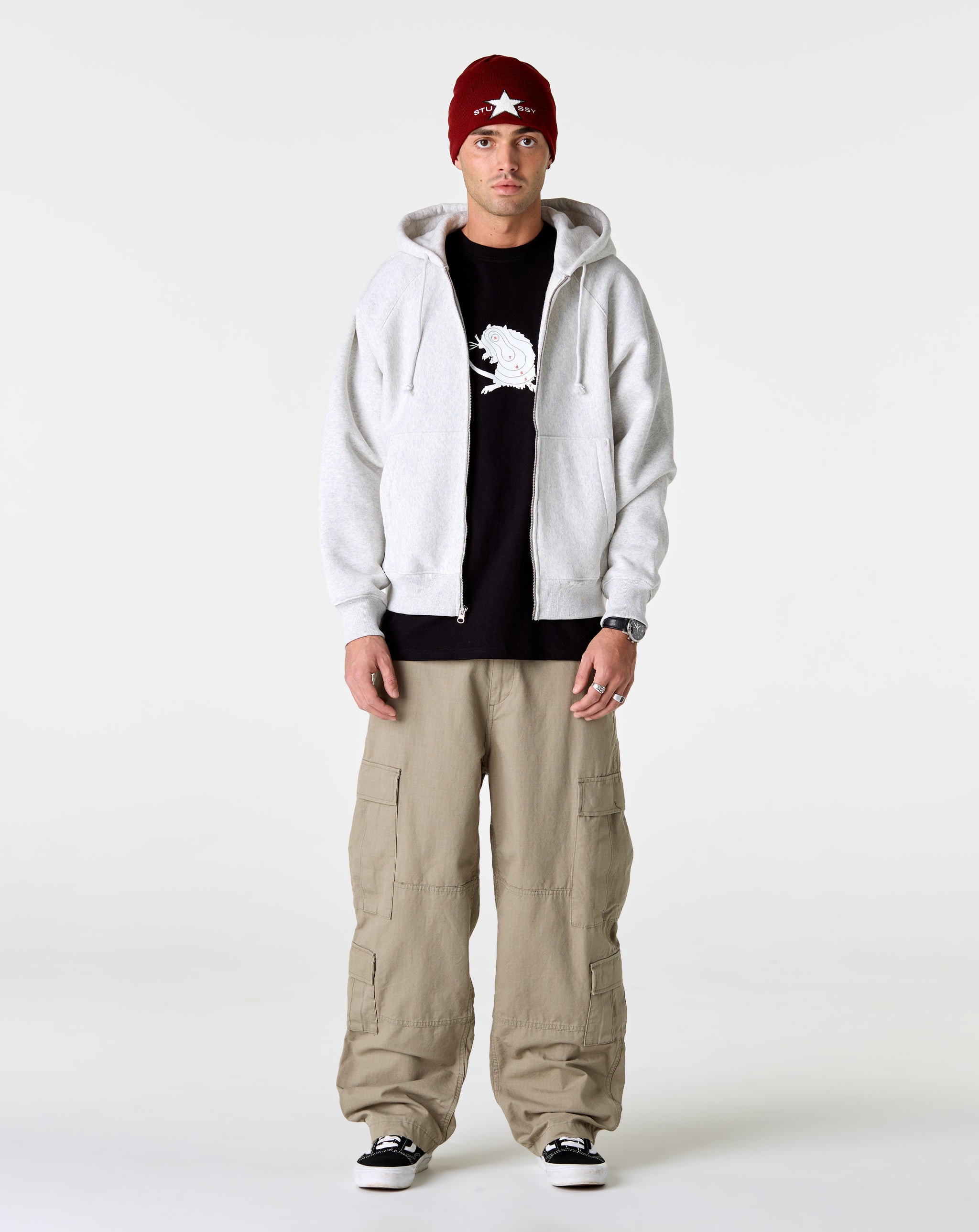 Stüssy Raglan Zip Hoodie - Ash Heather – Xhibition
