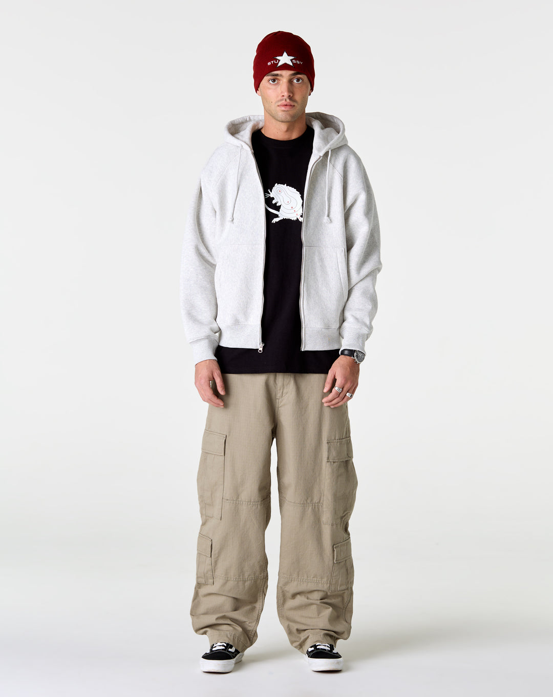 Stüssy Raglan Zip Hoodie - XHIBITION