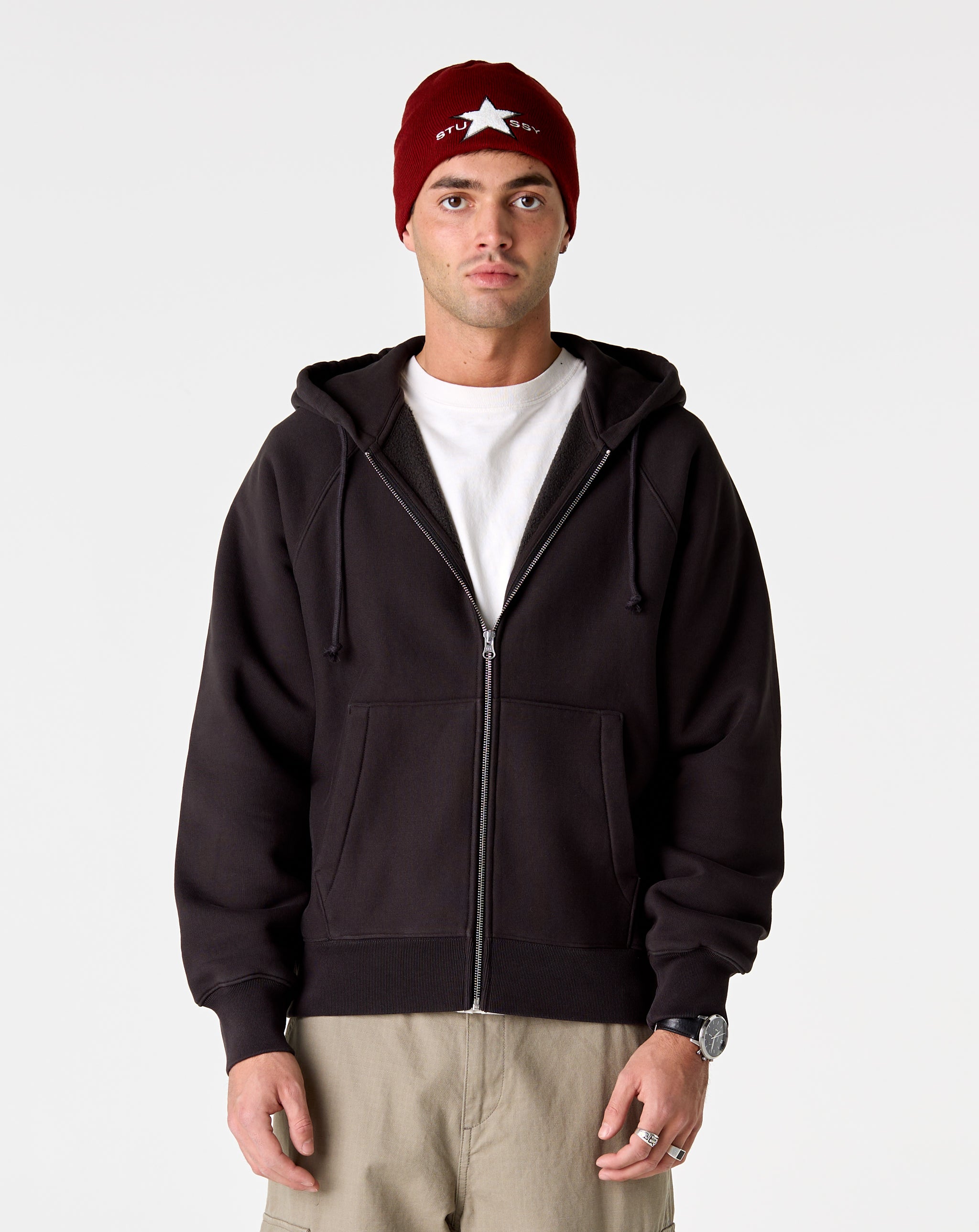 Stüssy Raglan Zip Hoodie - XHIBITION