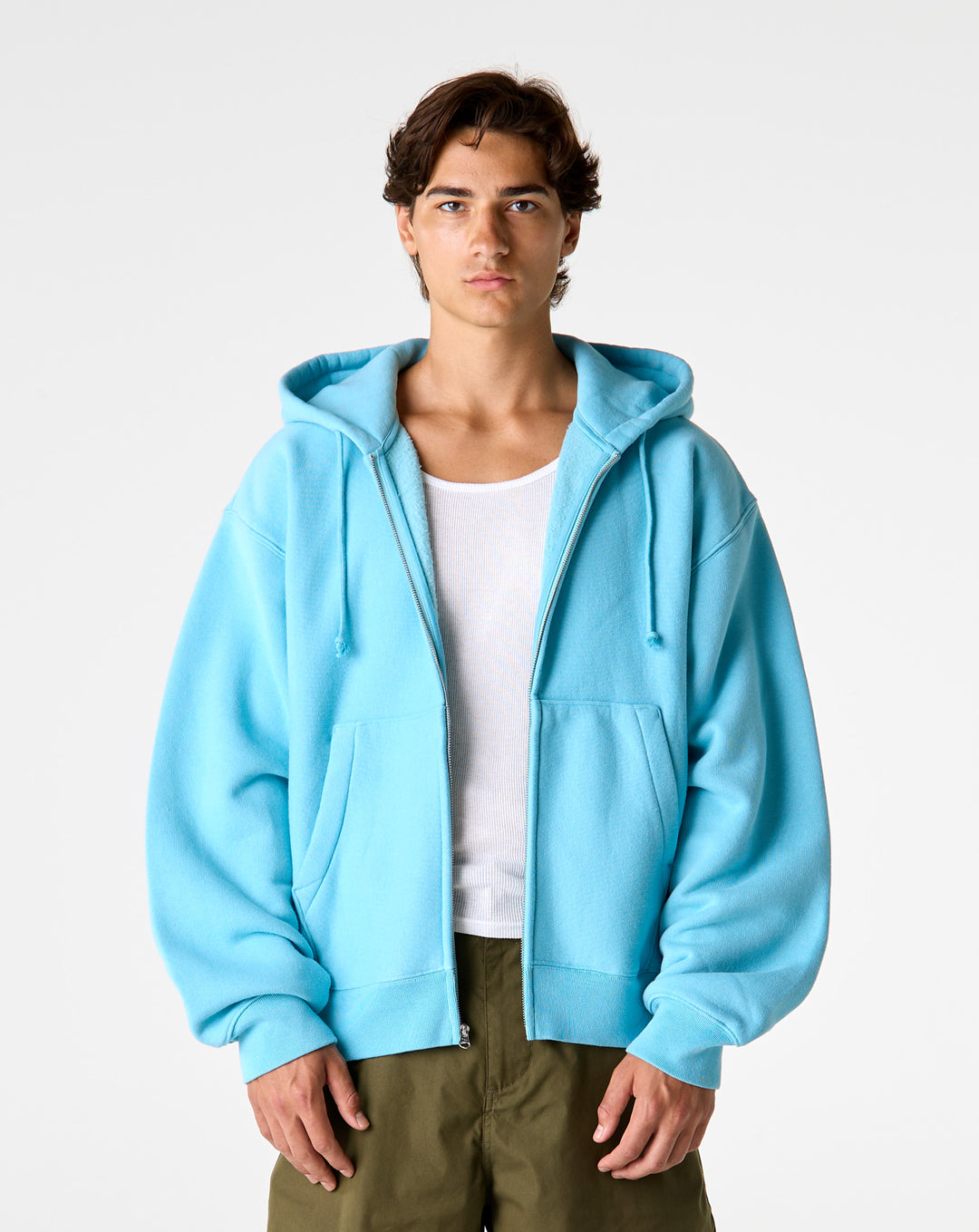 Cursive Applique Zip Hoodie