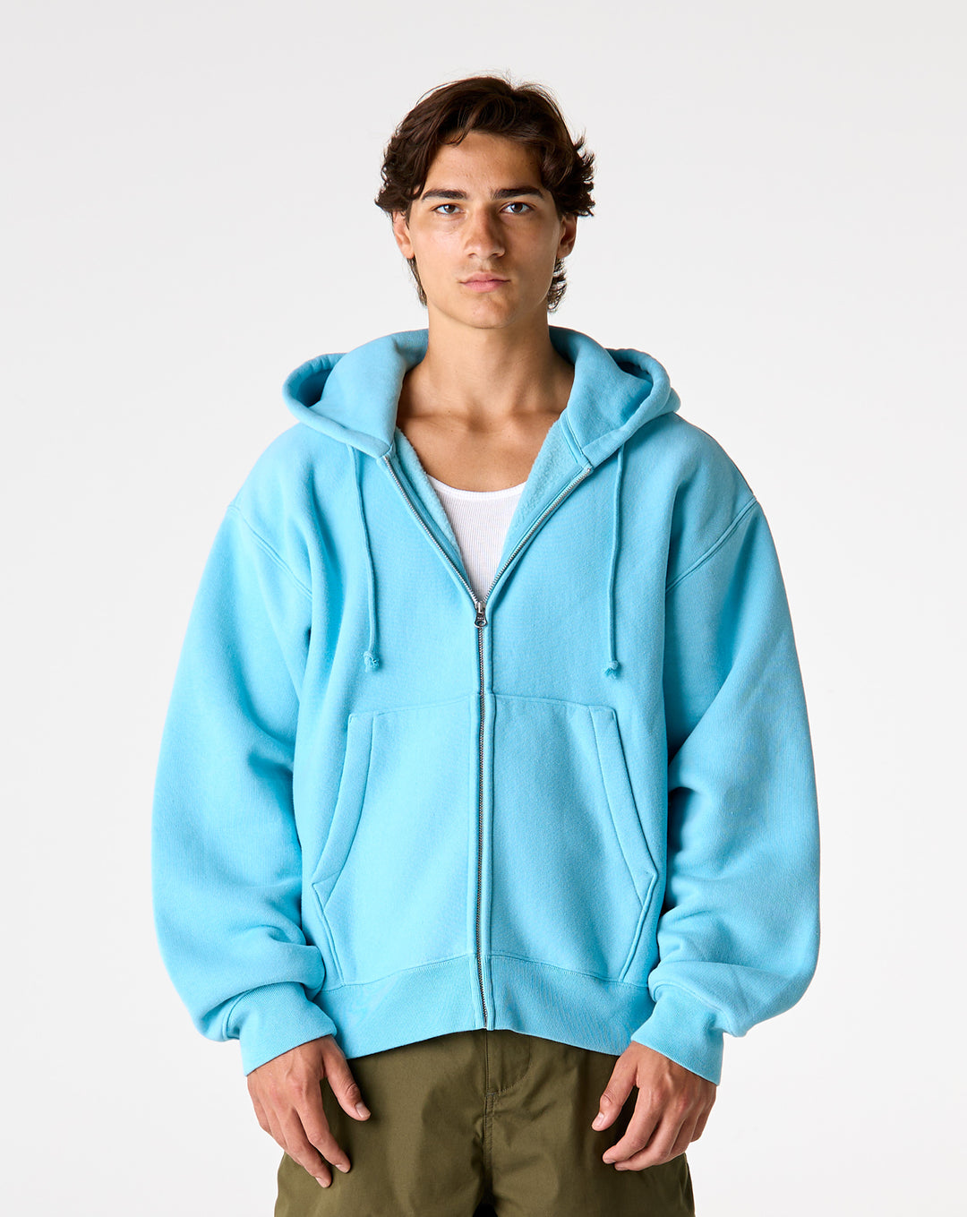 Cursive Applique Zip Hoodie
