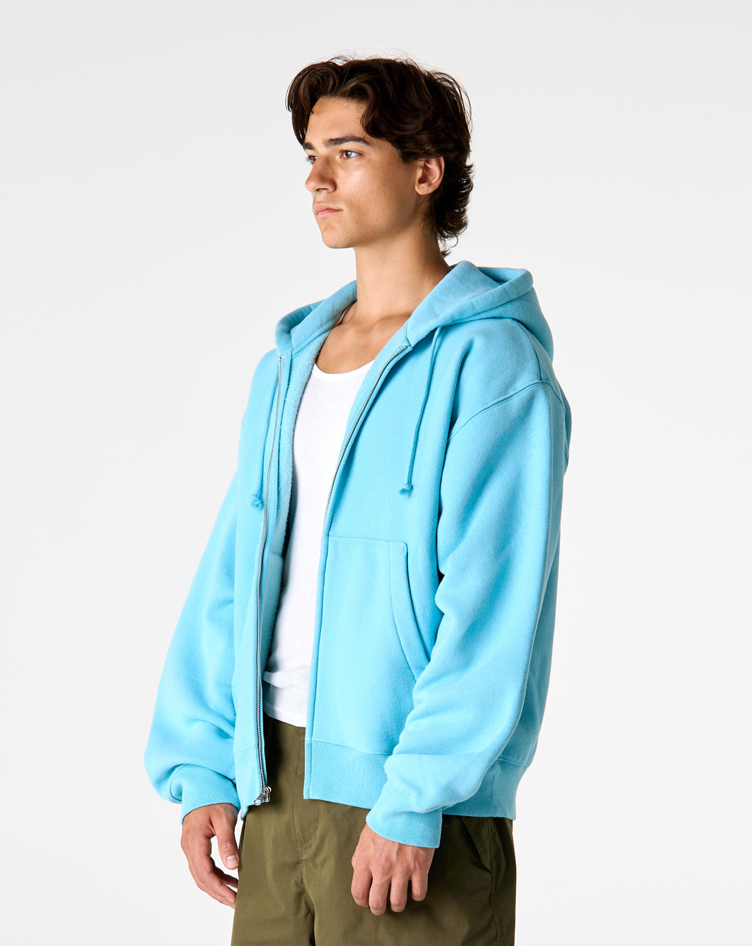 Cursive Applique Zip Hoodie