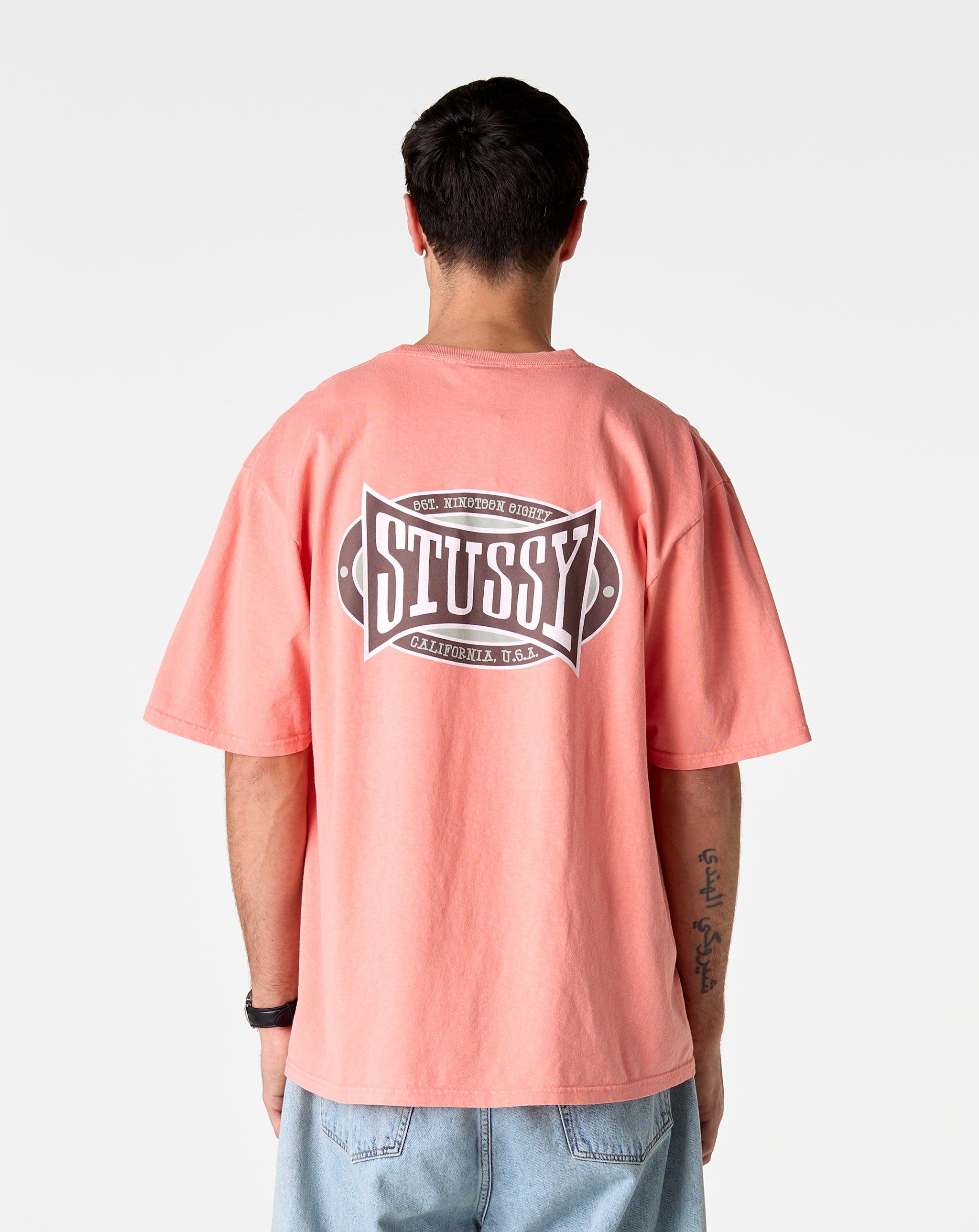 Stüssy Champion Oval Pigment Dyed T-Shirt - Sherbert – Xhibition