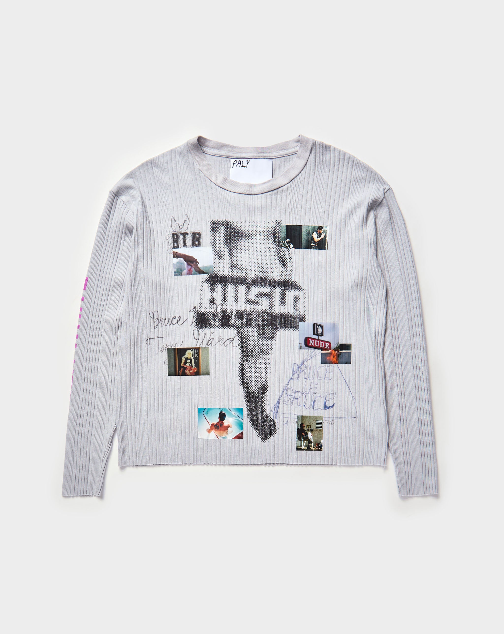 Paly Hollywood Hustlr White Rib Long Sleeve T-Shirt - XHIBITION