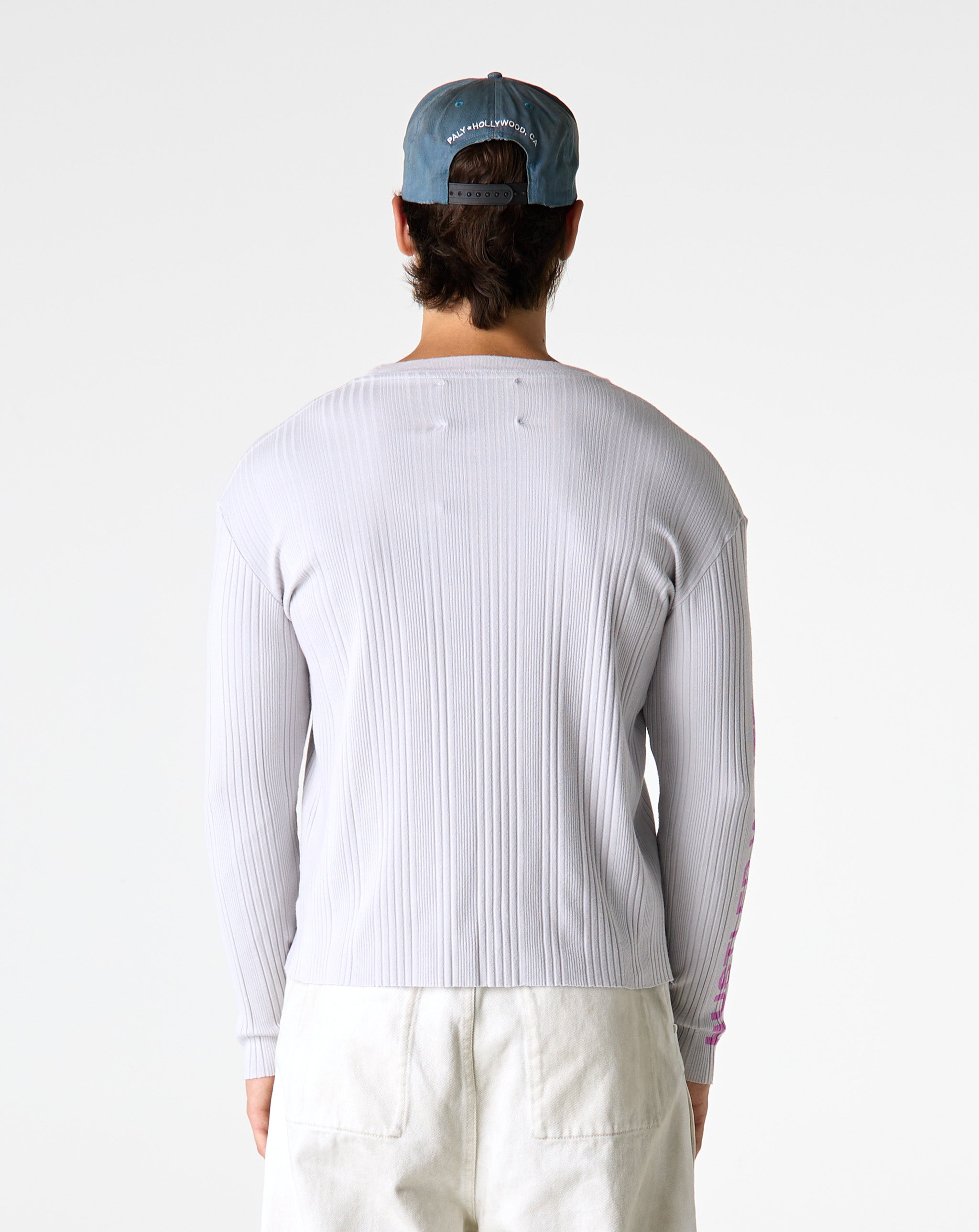 Paly Hollywood Hustlr White Rib Long Sleeve T-Shirt - XHIBITION