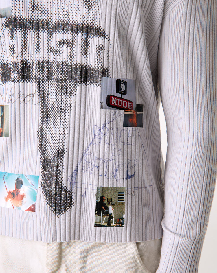 Paly Hollywood Hustlr White Rib Long Sleeve T-Shirt - XHIBITION