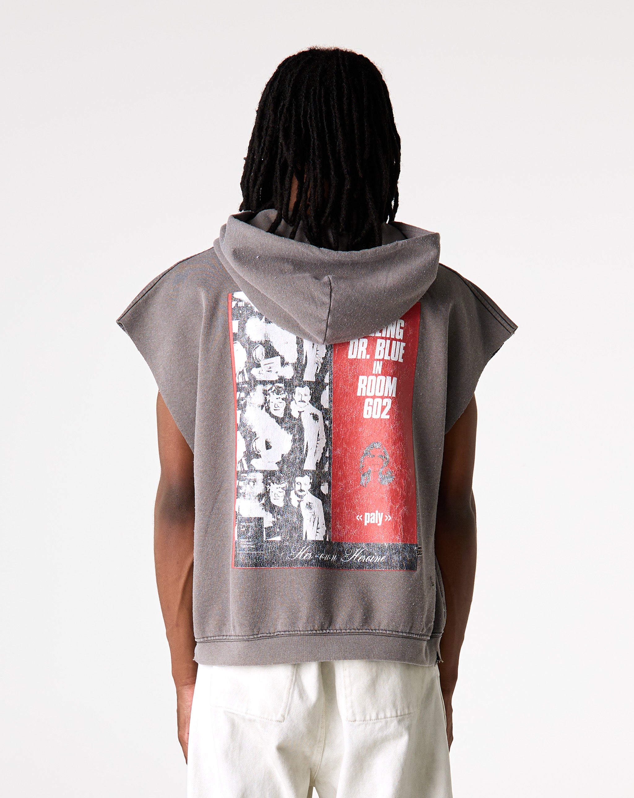 Paly Hollywood Dr. Blue Cut Off Hoodie - XHIBITION