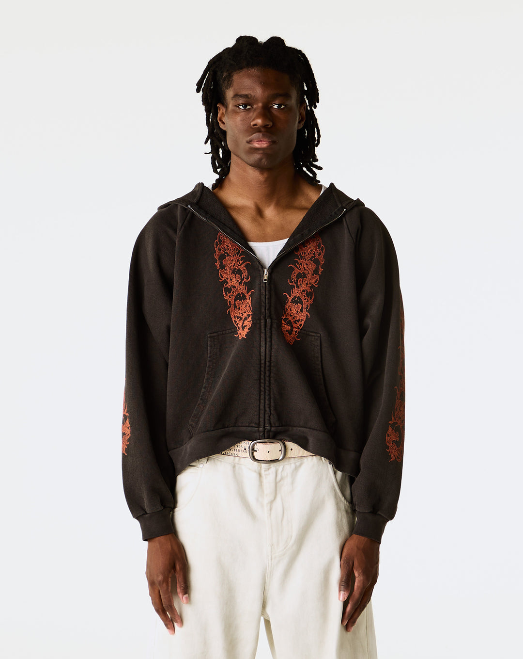 Basketcase Gallery Afflicted Zip-Up Hoodie - XHIBITION