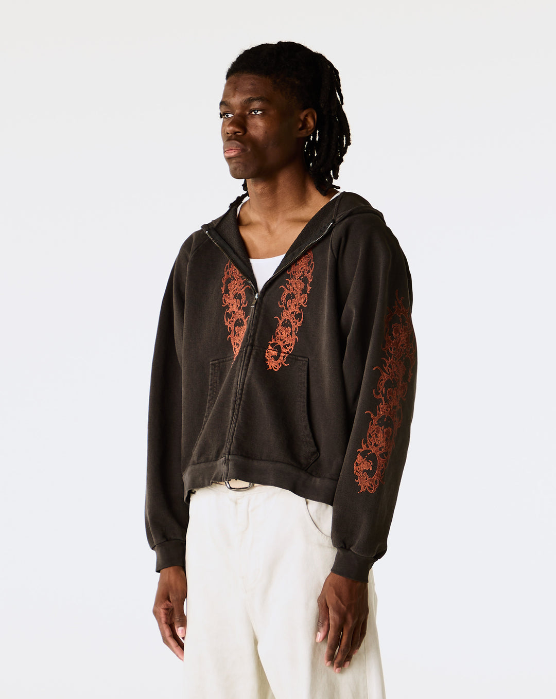 Basketcase Gallery Afflicted Zip-Up Hoodie - XHIBITION