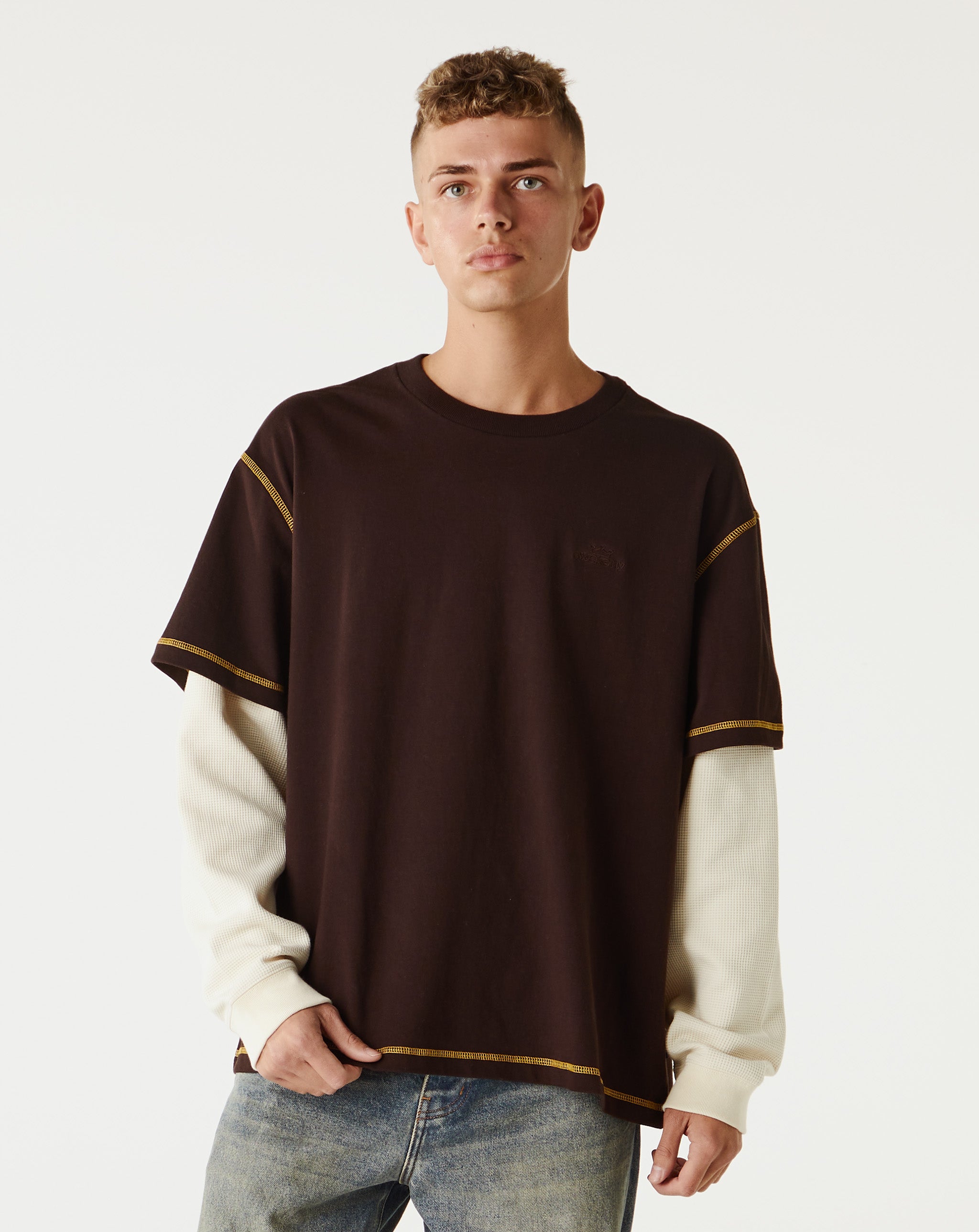 Awake NY- Waffle Long Sleeve- Washed Brown – Cheap Ida-step Jordan