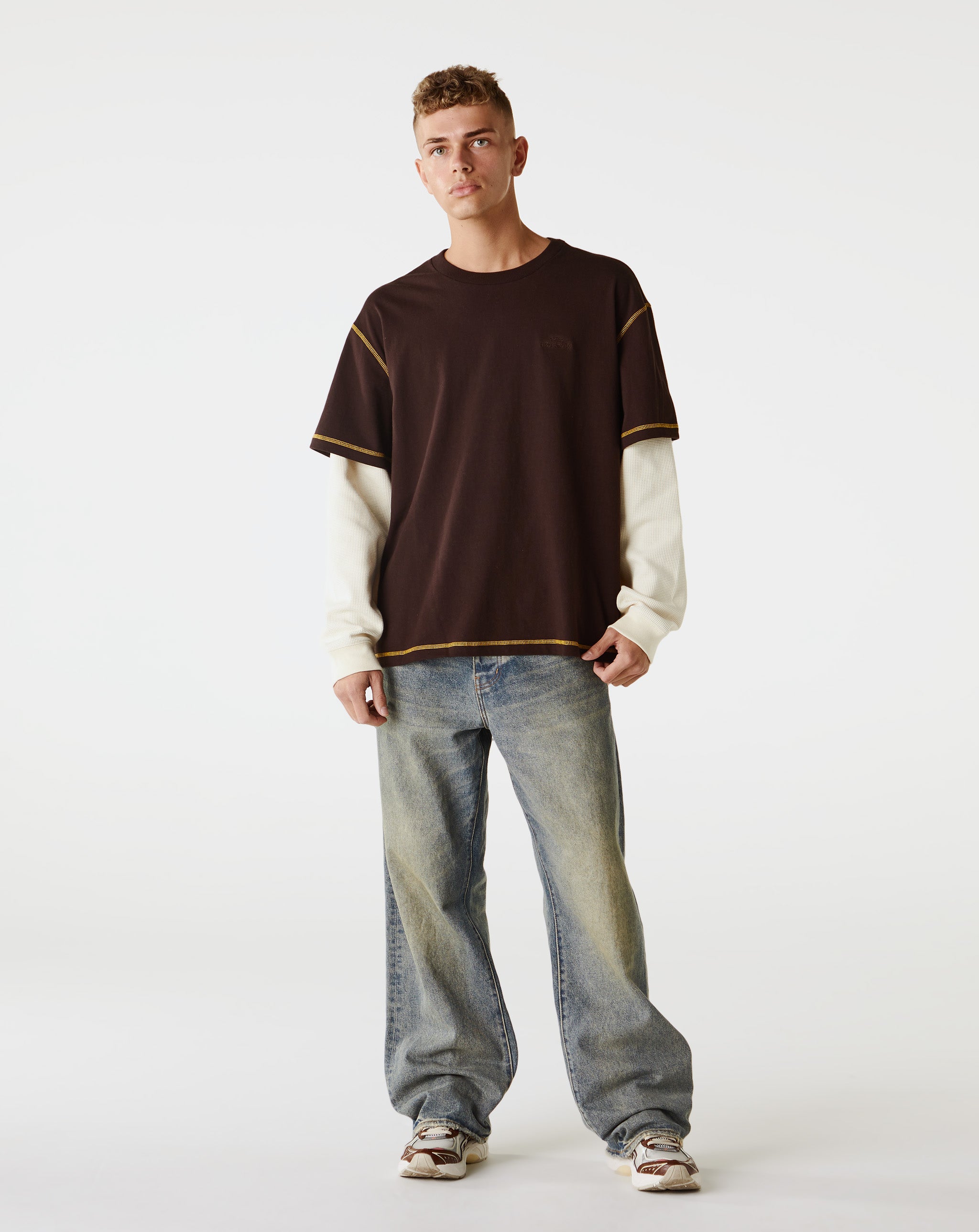Awake NY- Waffle Long Sleeve- Washed Brown – Cheap Ida-step Jordan