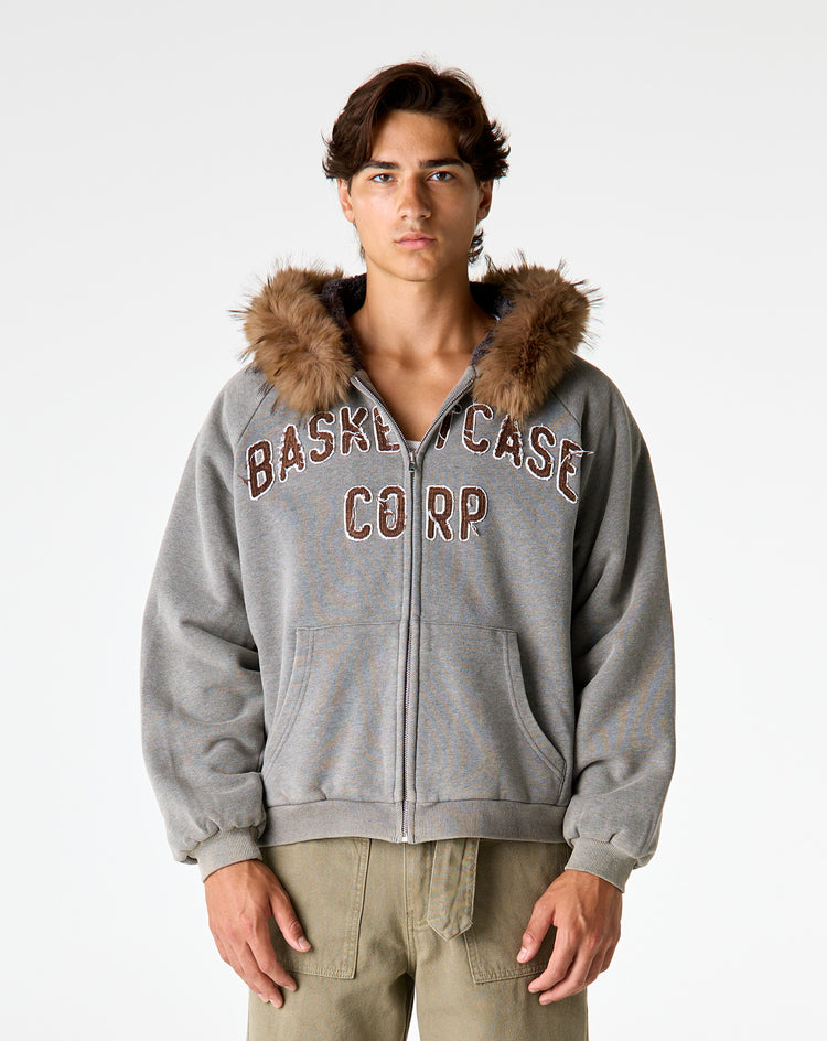 Basketcase Gallery Bc Corp Lined Zip Up Hoodie - XHIBITION