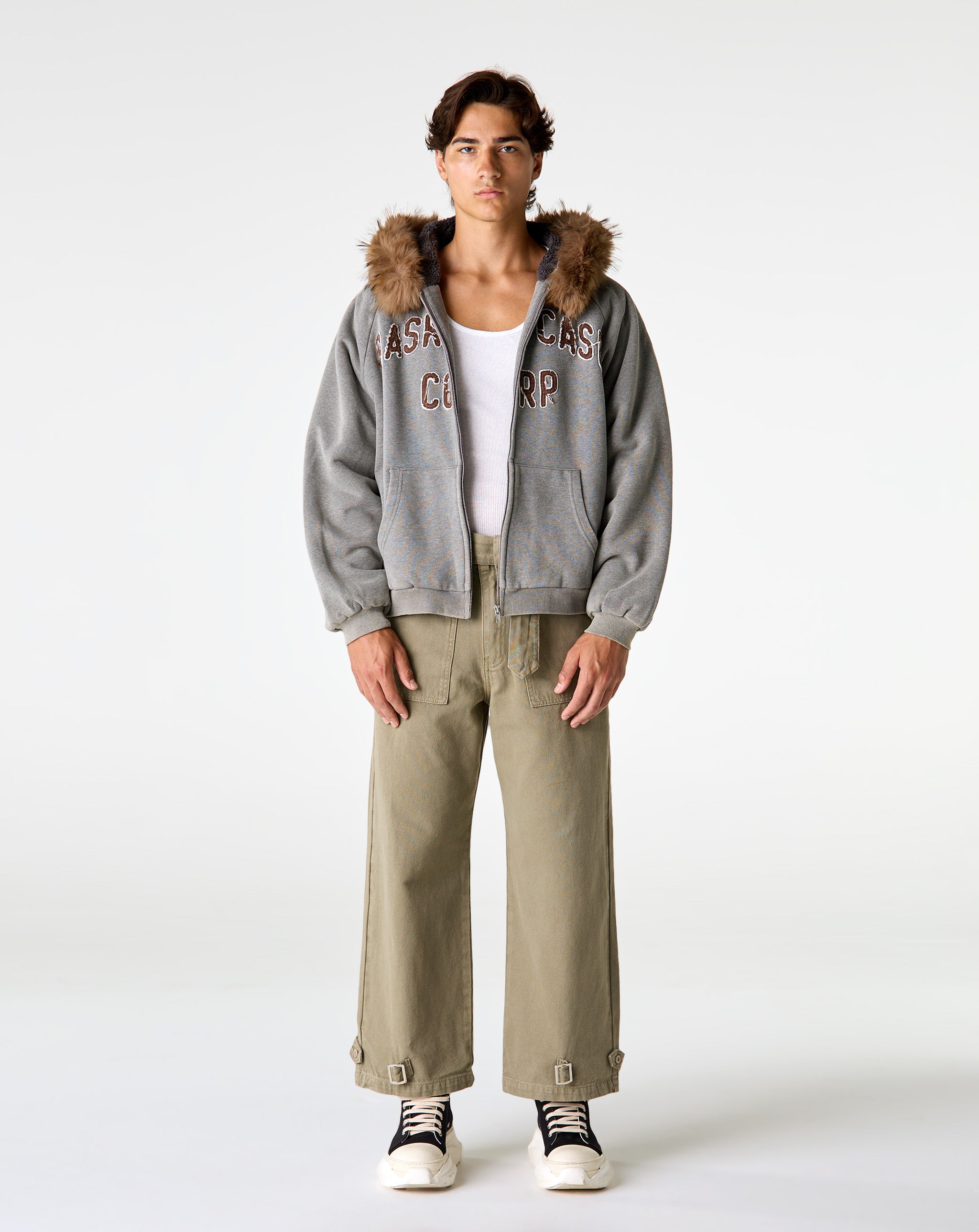 Basketcase Gallery Bc Corp Lined Zip Up Hoodie - XHIBITION