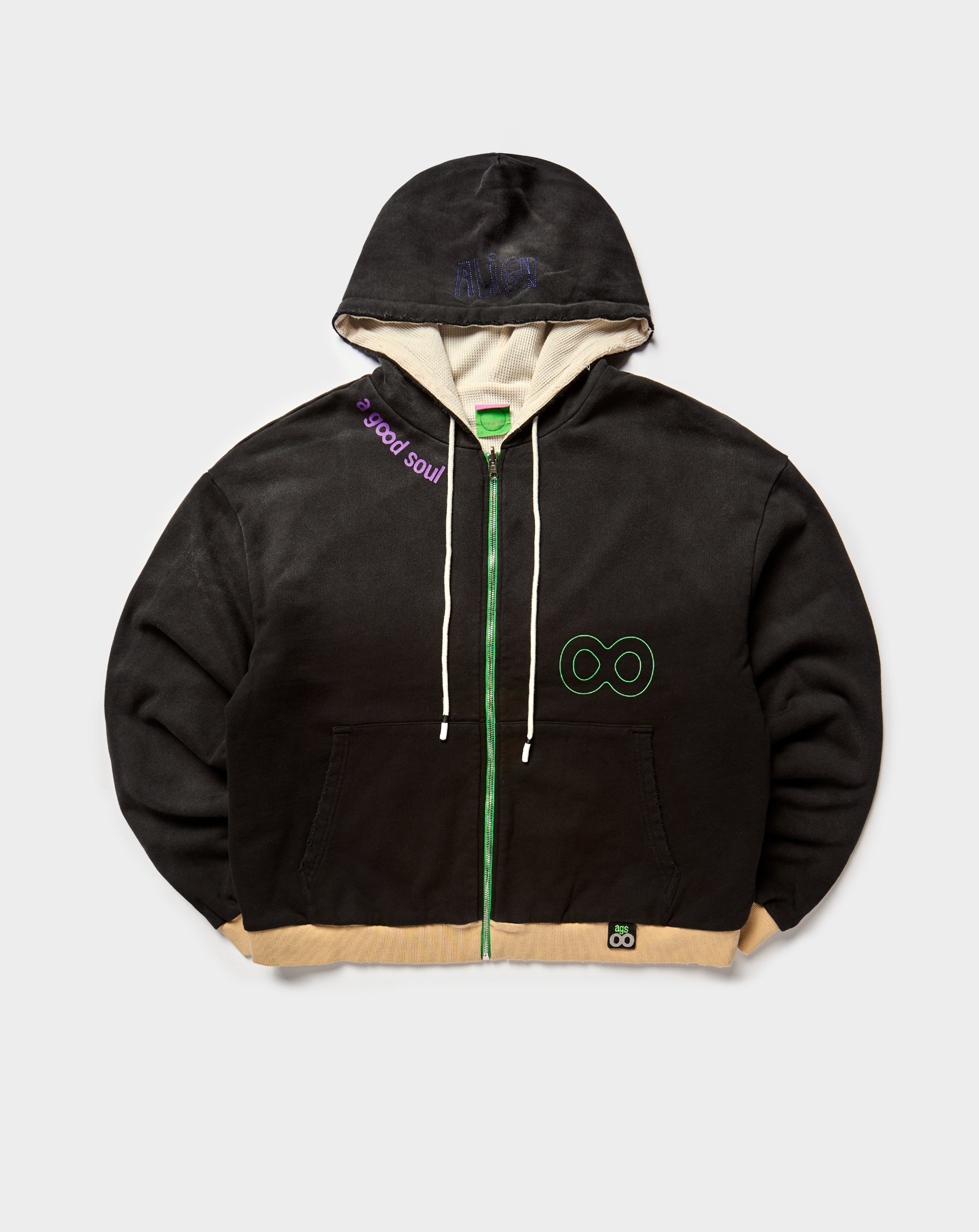 A Good Soul Contrast Reversible Zip-Up Hoodie - XHIBITION