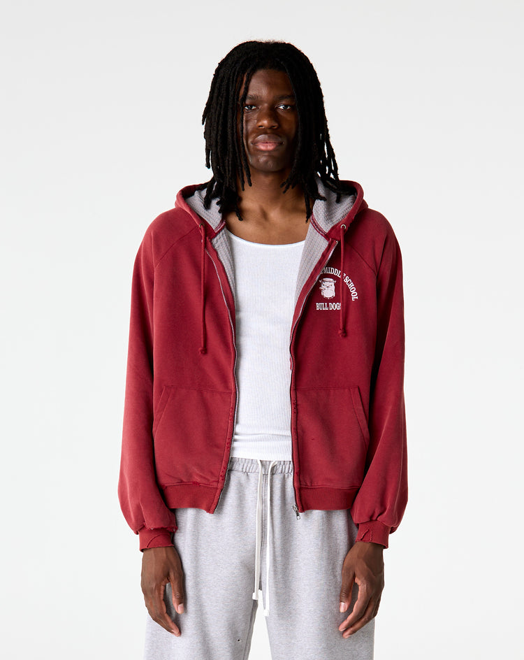 Basketcase Gallery Bulldog Thermal Zip Hoodie - XHIBITION