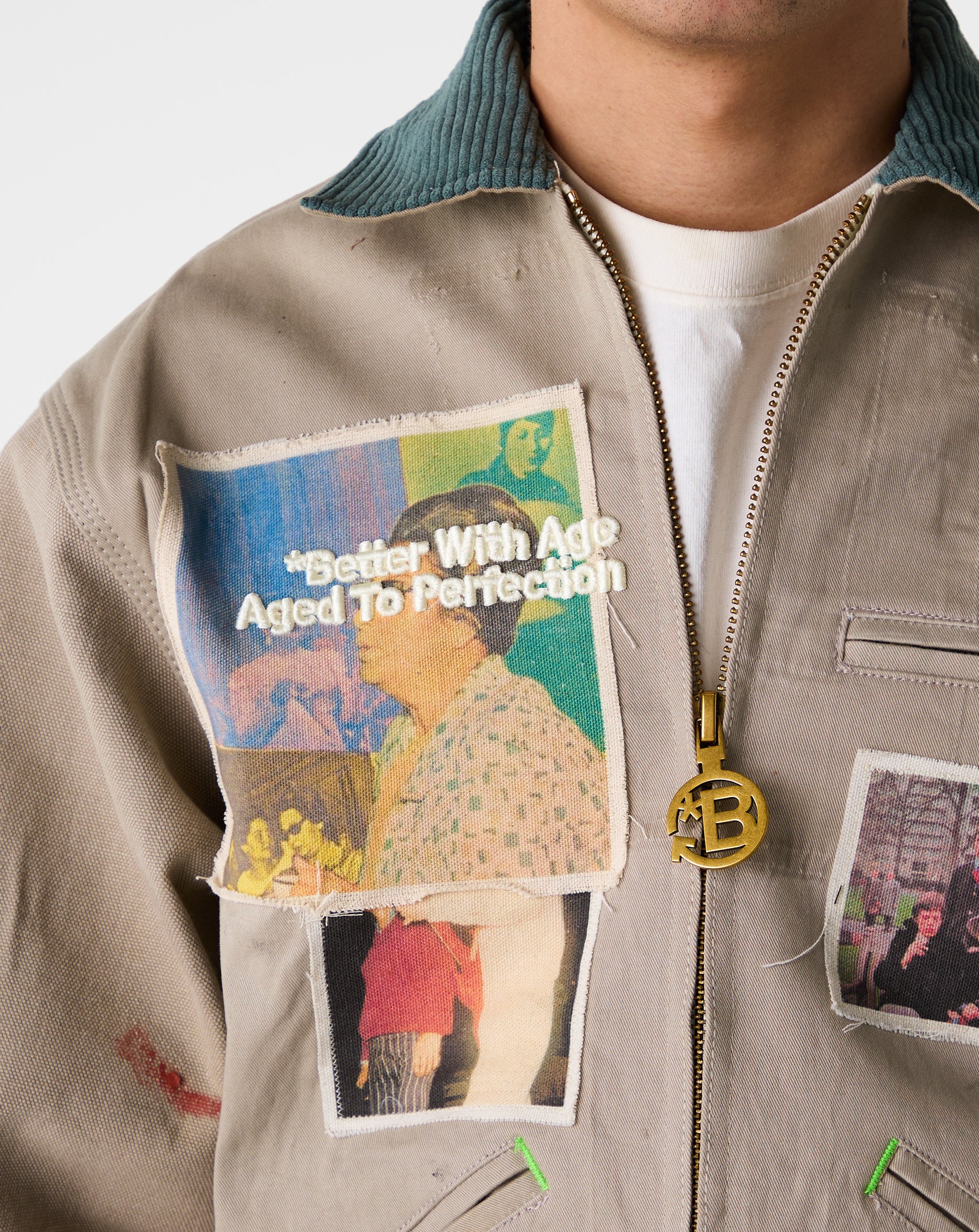 tie-dye layered jacket