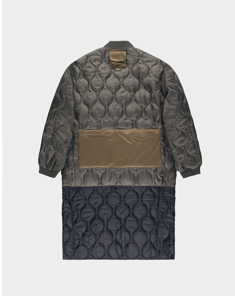 Contrast High CHxX Reworked Long Quilted Coat  - XHIBITION