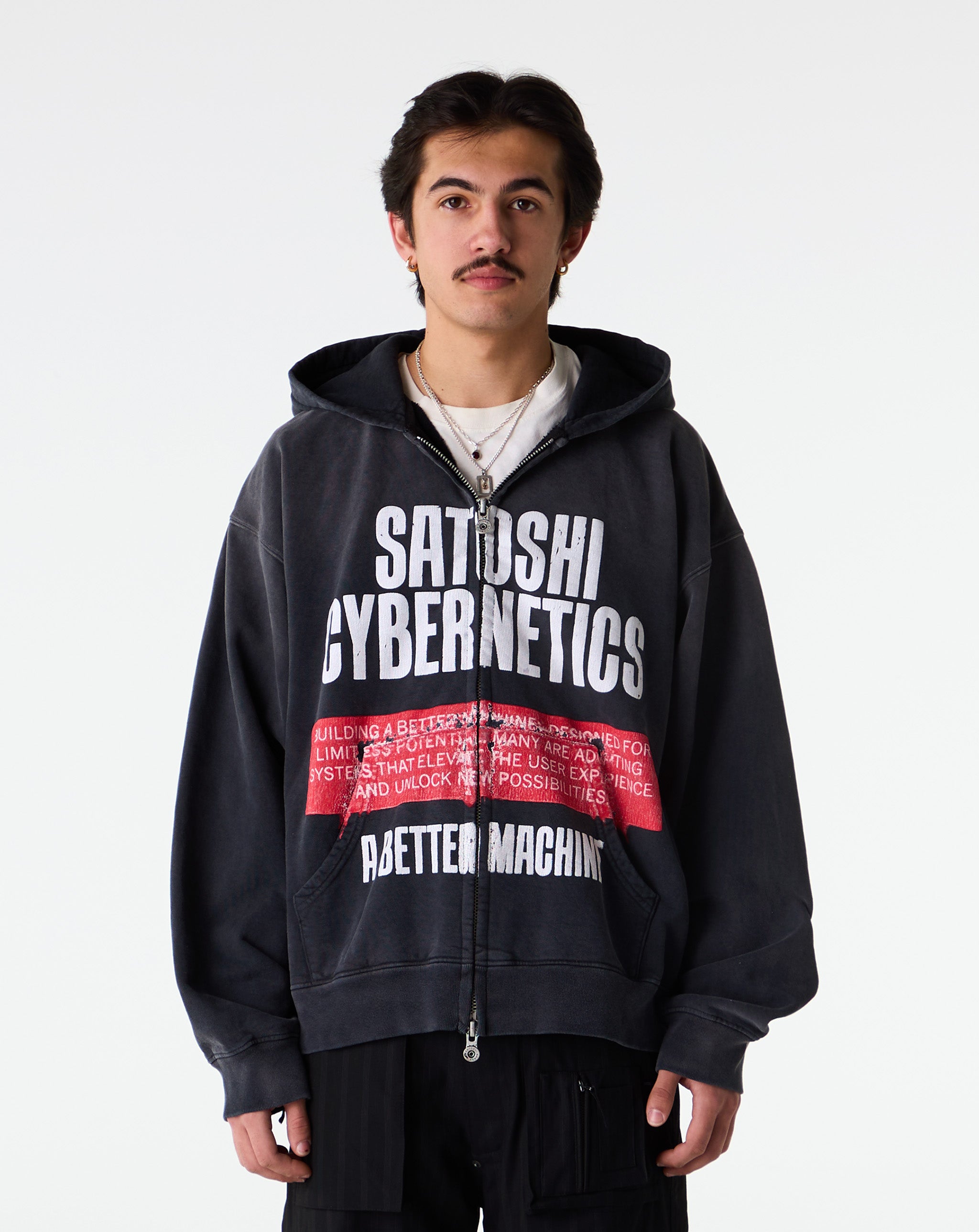 Satoshi Nakamoto Cybernetics Zip Up Hoodie - XHIBITION