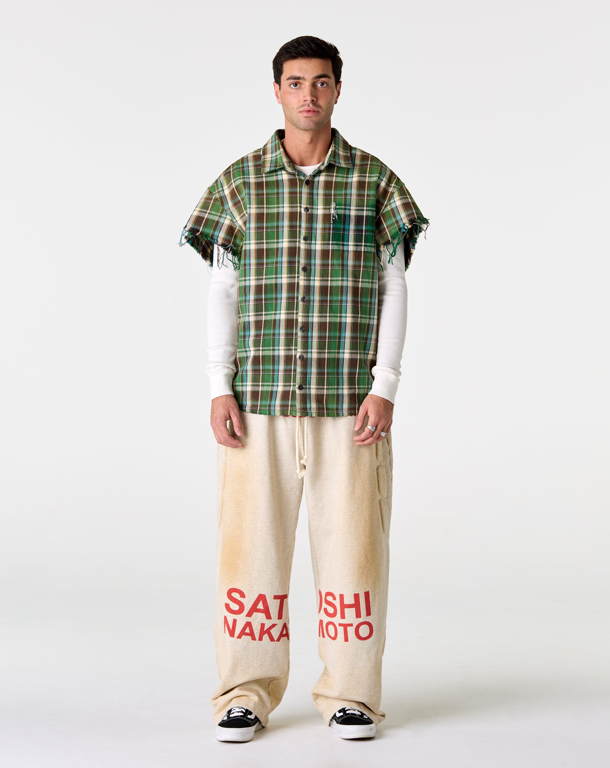 Satoshi Nakamoto Bender Cut Off Flannel - XHIBITION