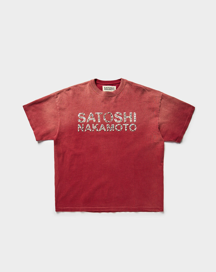 Satoshi Nakamoto Pearl Studded Logo T-Shirt - XHIBITION