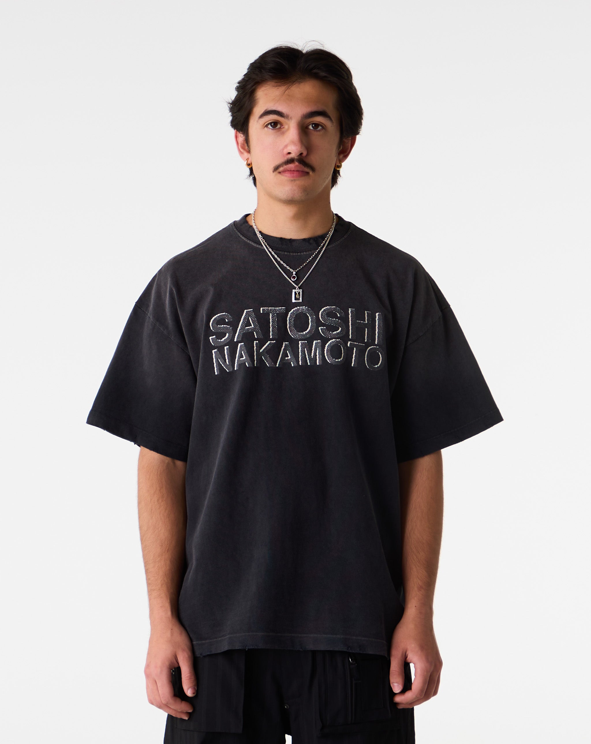 Satoshi Nakamoto Shadow Logo T-Shirt - XHIBITION